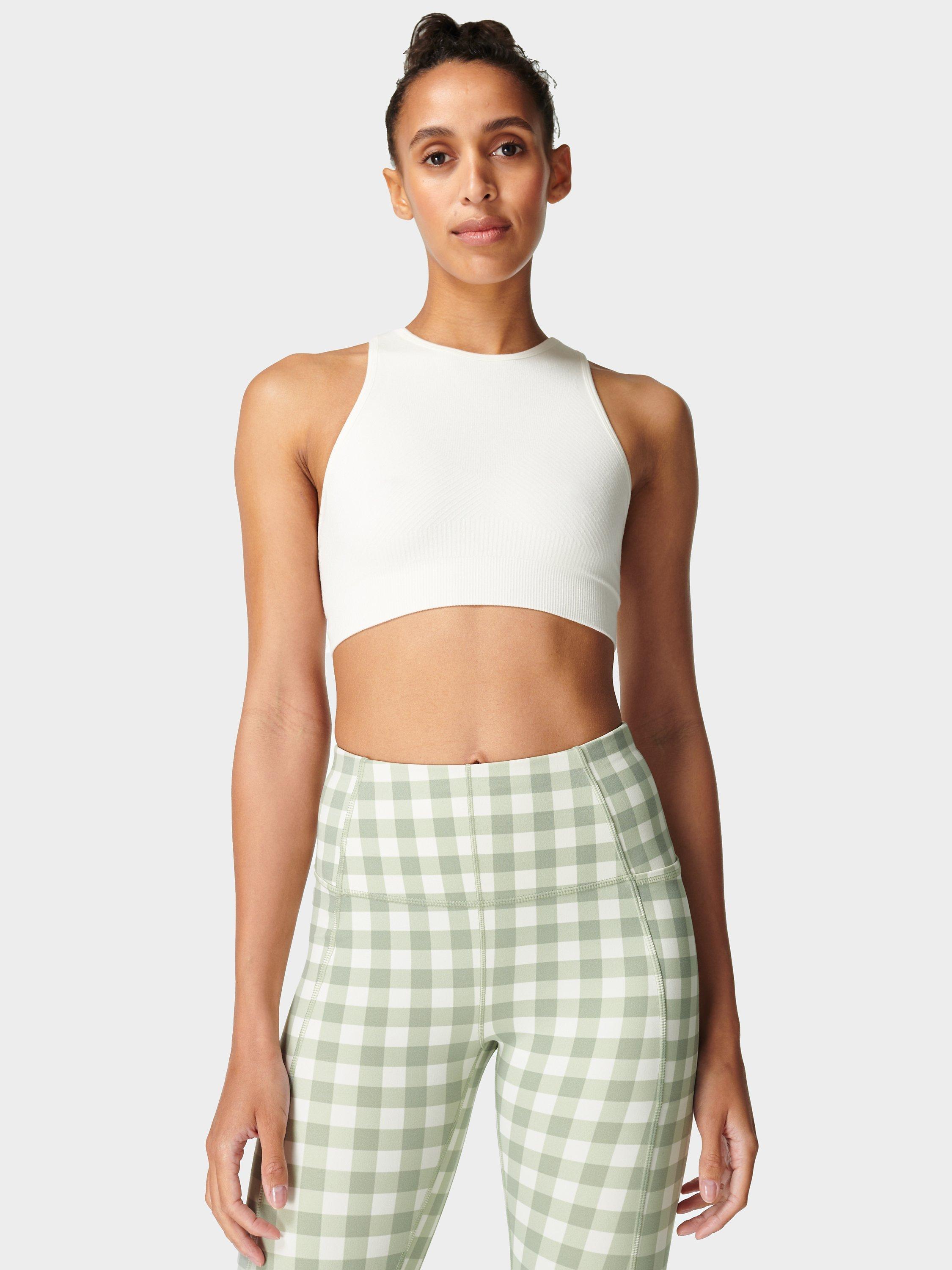 Sweaty Betty Mindful High Neck Sports Bra, Lily White 