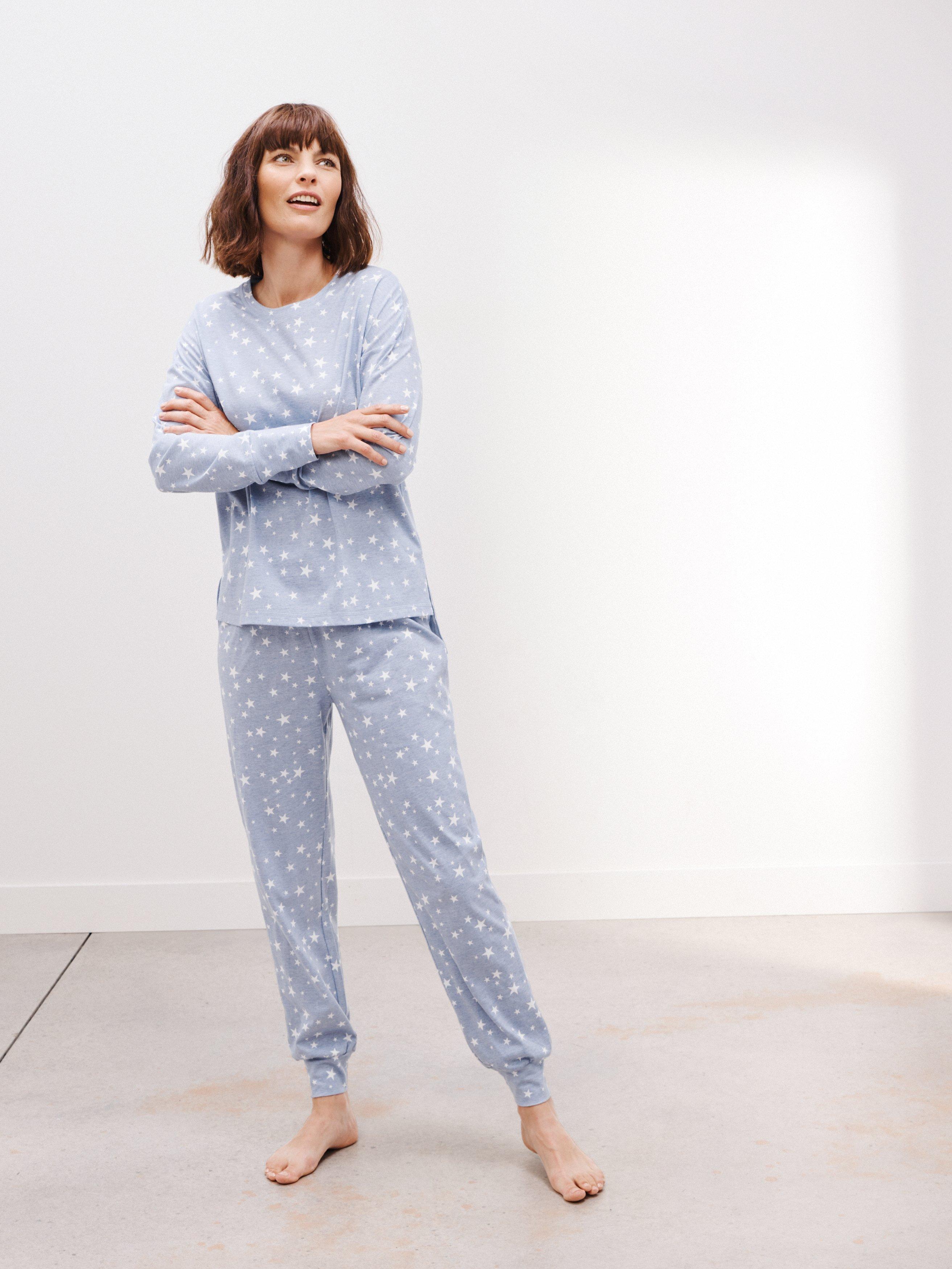 John Lewis Oscar Star Long Pyjama Set Blue