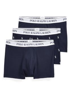 Polo Ralph Lauren Stretch Cotton Trunks, Pack of 3, Navy Print
