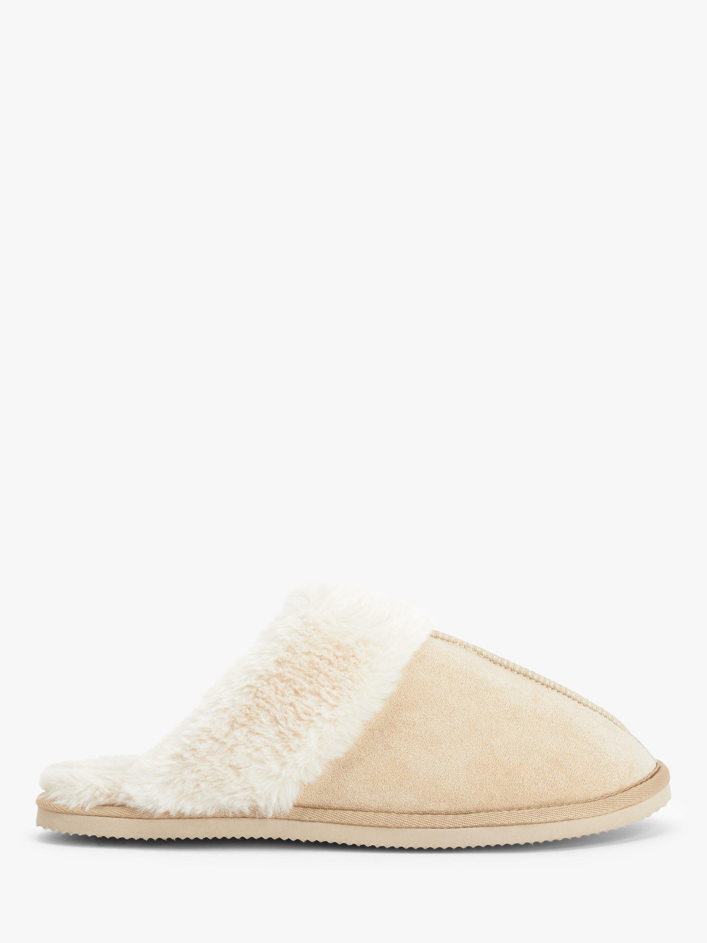 John Lewis ANYDAY Microsuede Faux Fur Mule Slippers