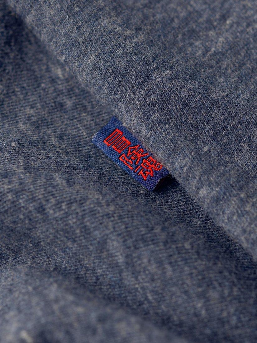 Product image 8 of 9, which shows Superdry Organic Cotton Vintage Logo V-Neck T-Shirt, Navy Marl, M