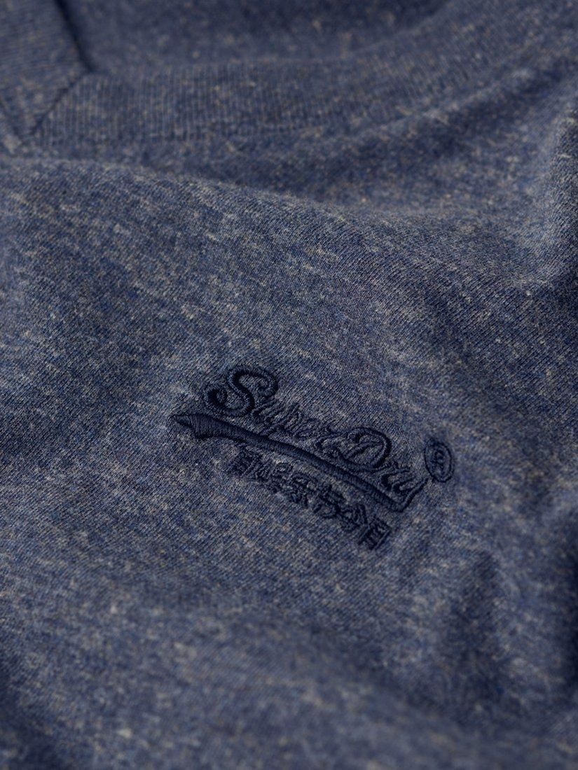 Product image 9 of 9, which shows Superdry Organic Cotton Vintage Logo V-Neck T-Shirt, Navy Marl, M