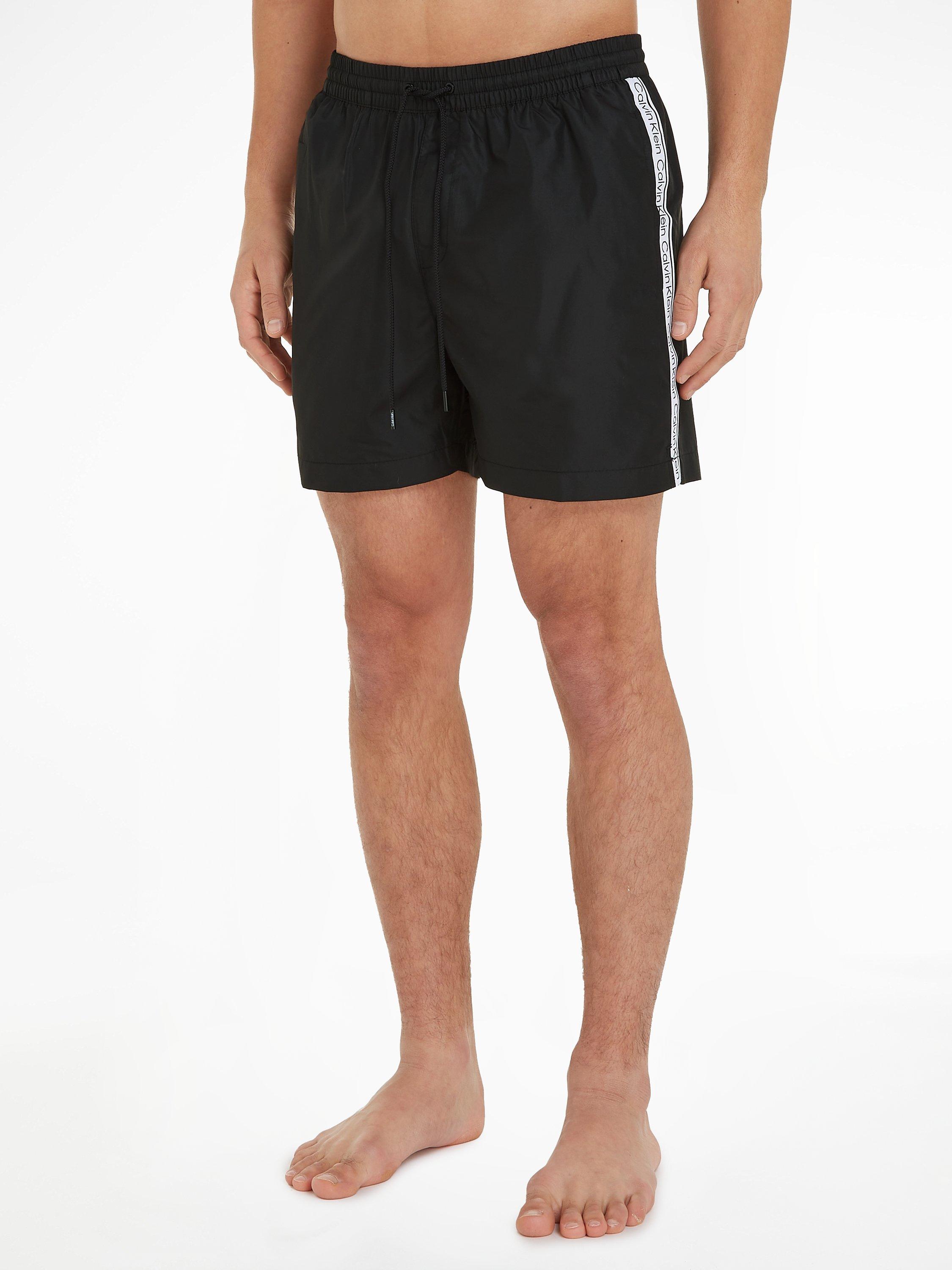 Calvin Klein Core Logo Tape Recycled Swim Shorts, Black