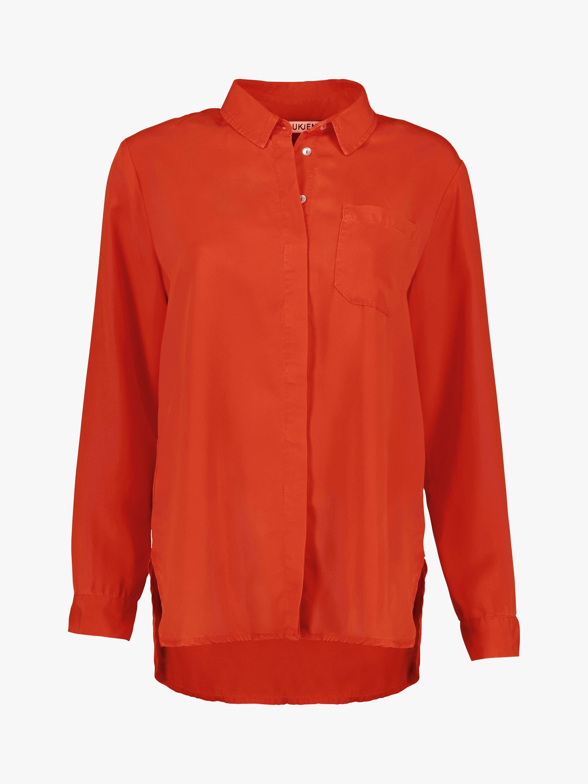Product image 3 of 4, which shows Baukjen Lillith Long Sleeve Tencel Shirt, Tangerine, 6