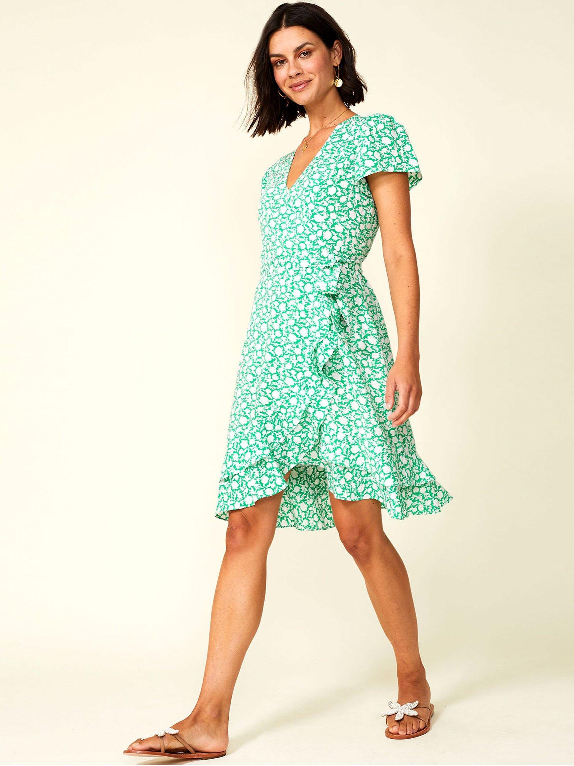 Product image 4 of 5, which shows Aspiga Chelsea Floral Print Wrap Dress, Green, M