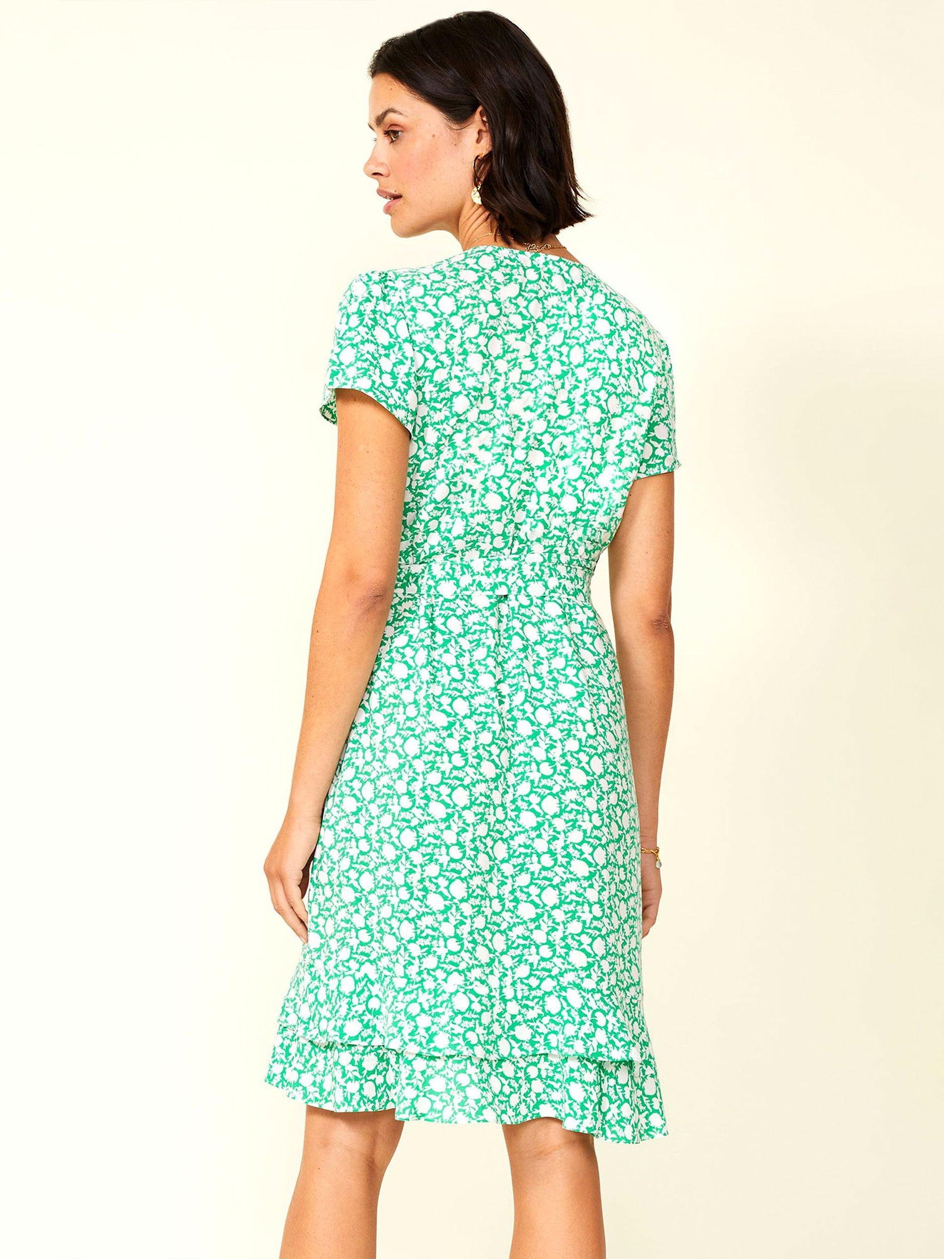 Product image 5 of 5, which shows Aspiga Chelsea Floral Print Wrap Dress, Green, M
