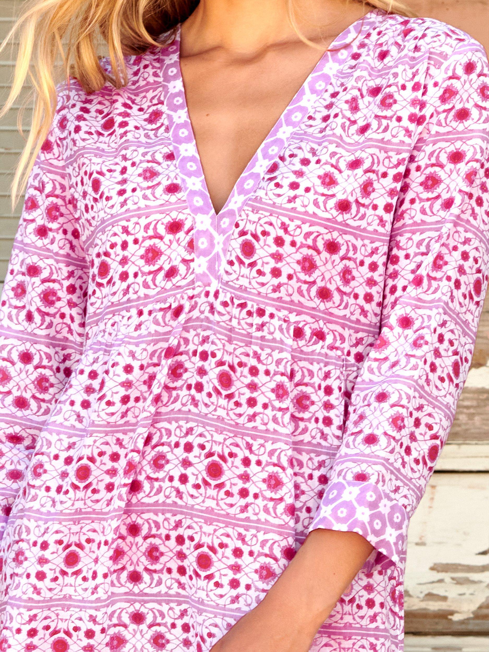 Product image 2 of 5, which shows Aspiga Mykonos Cotton Maxi Dress, Pink/Lilac, XS