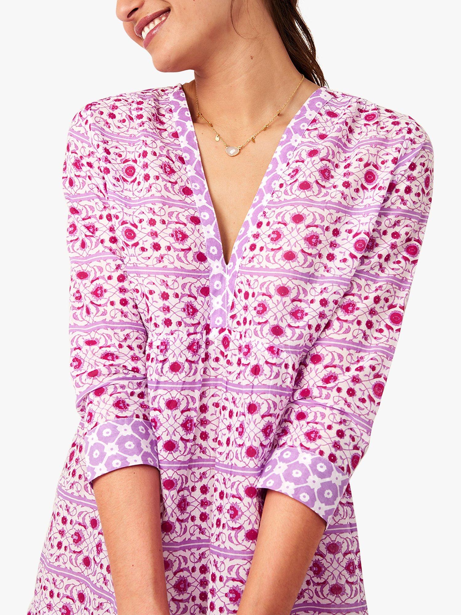Product image 3 of 5, which shows Aspiga Mykonos Cotton Maxi Dress, Pink/Lilac, XS