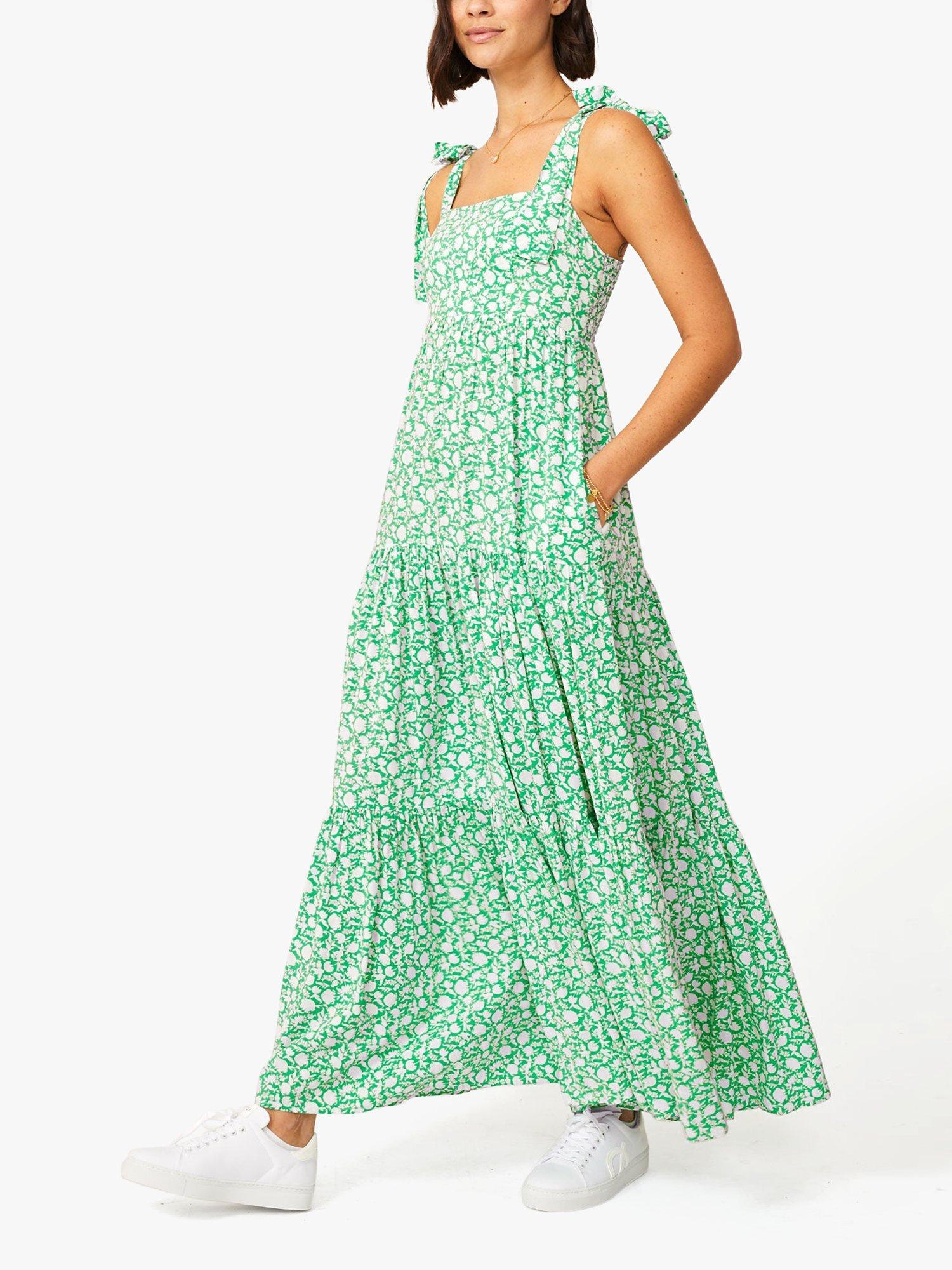 Product image 5 of 7, which shows Aspiga Tabitha Floral Tiered Maxi Dress, Flower Green, XS