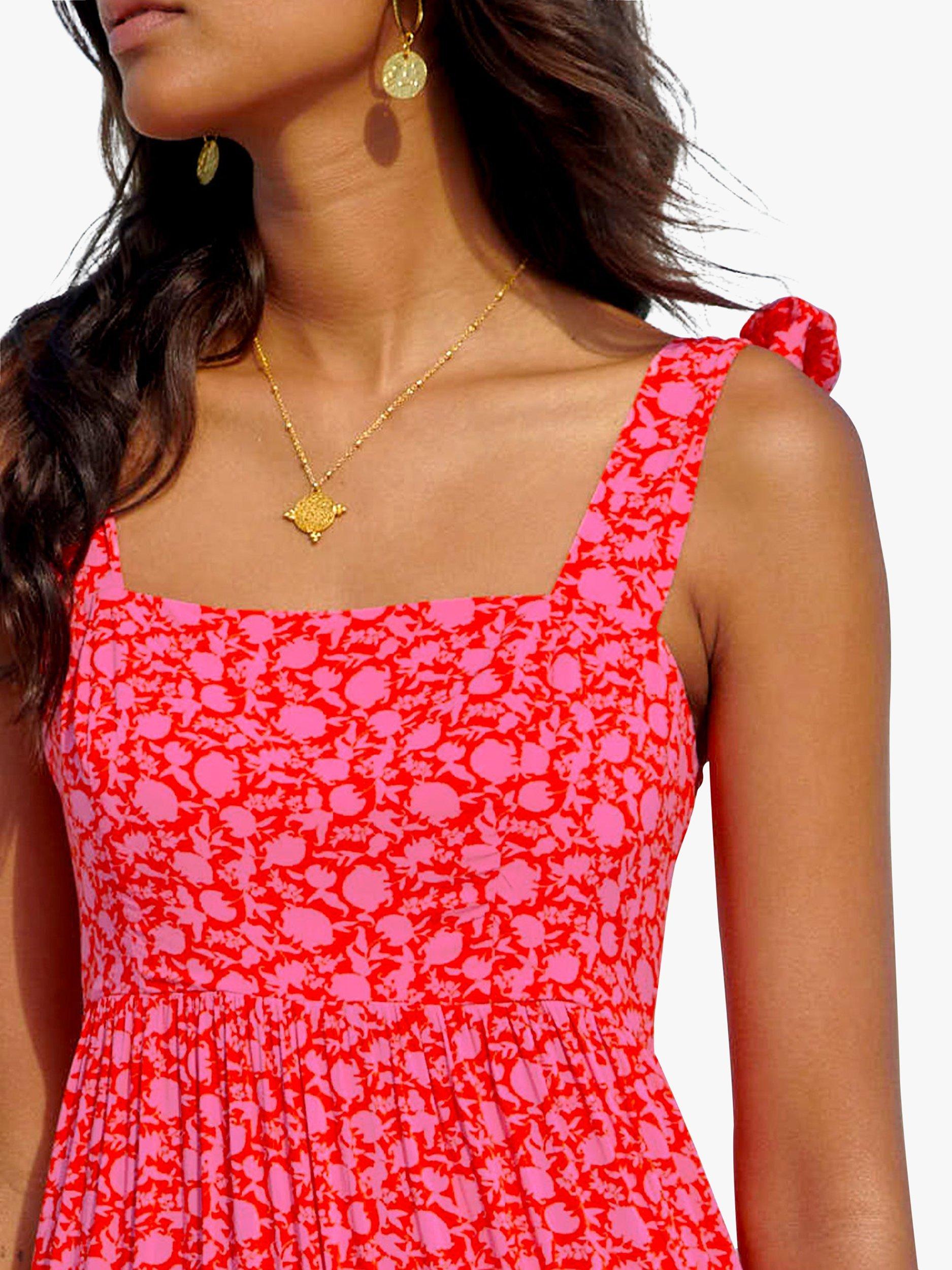 Product image 2 of 6, which shows Aspiga Tabitha Floral Tiered Maxi Dress, Flower Pink, XXS