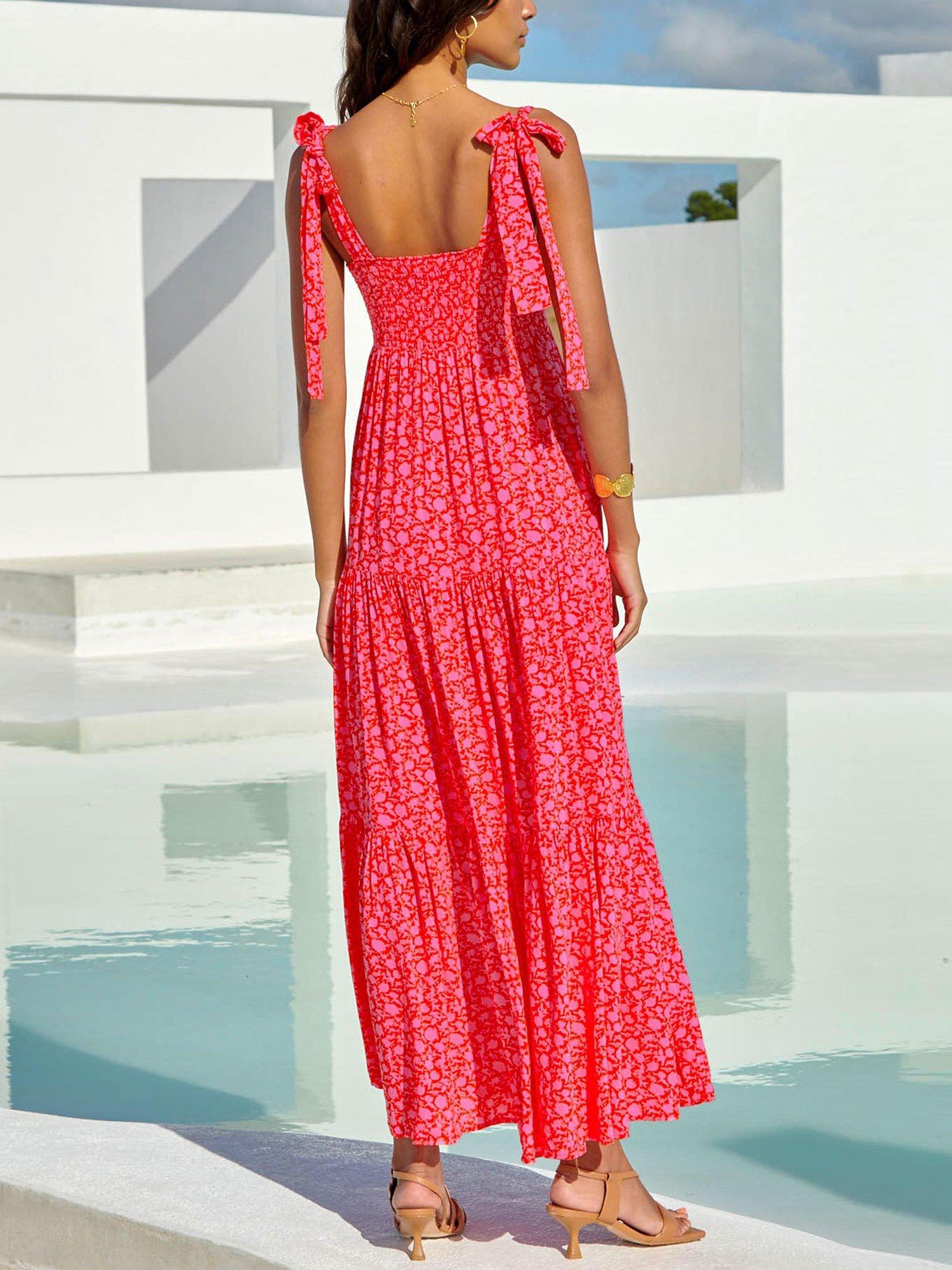 Product image 5 of 6, which shows Aspiga Tabitha Floral Tiered Maxi Dress, Flower Pink, XXS