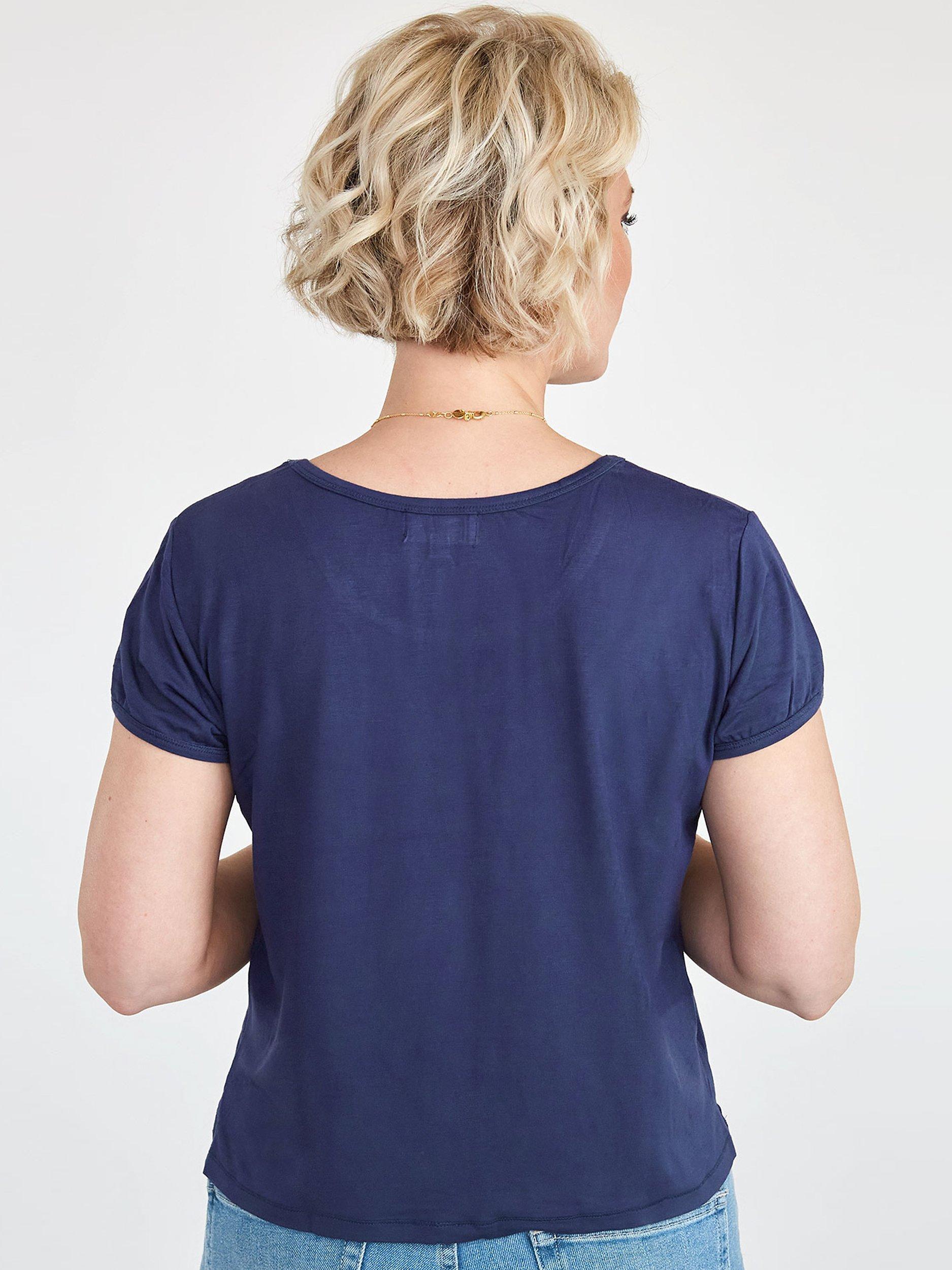Product image 2 of 4, which shows Aspiga Relaxed Cotton T-Shirt, Navy, XS