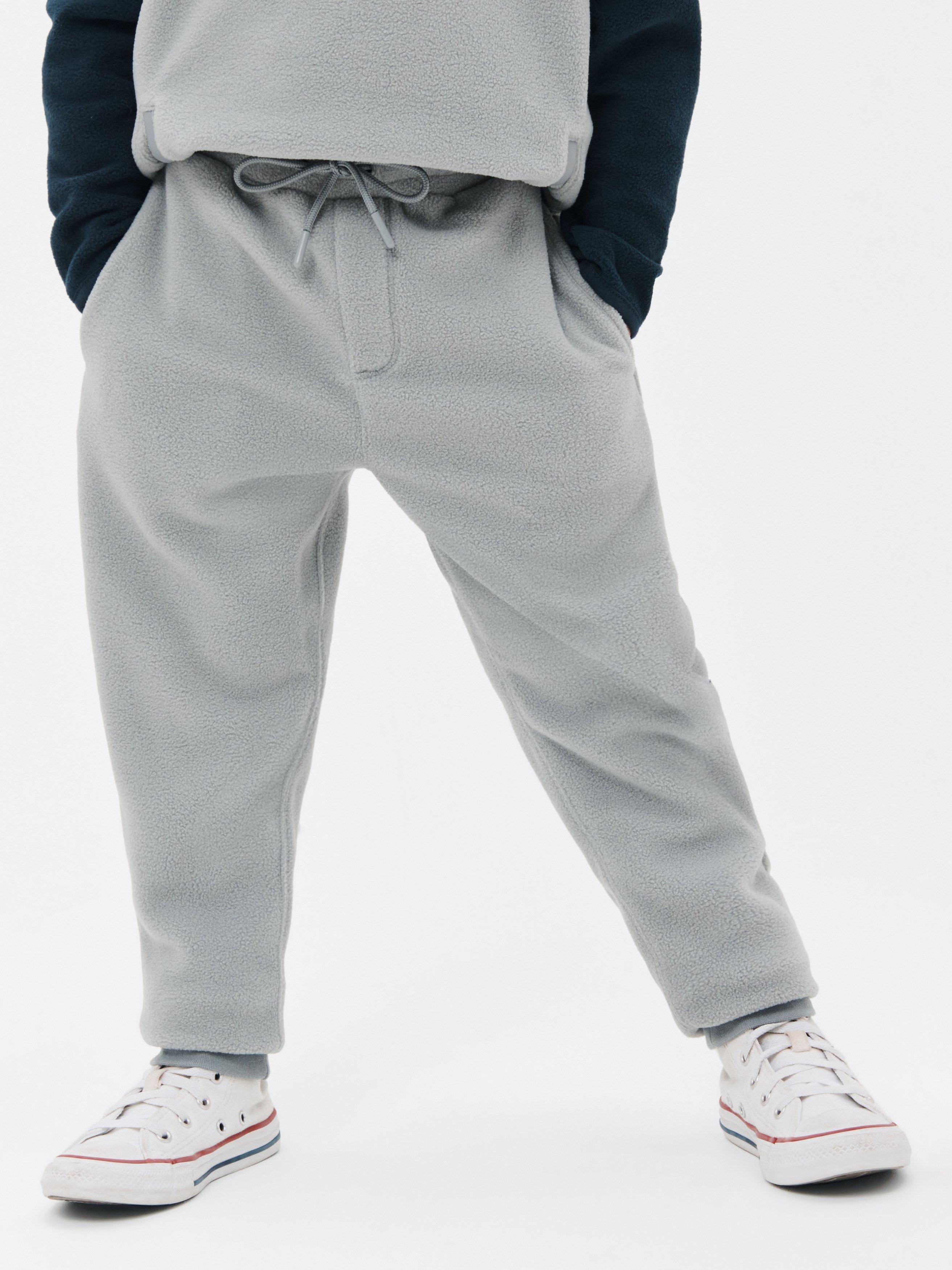 John Lewis Kids' Plain Fleece Tapered Ankle Joggers, Grey, 3 years