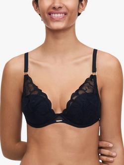 Chantelle Fleurs Plunge T-Shirt Bra, Black