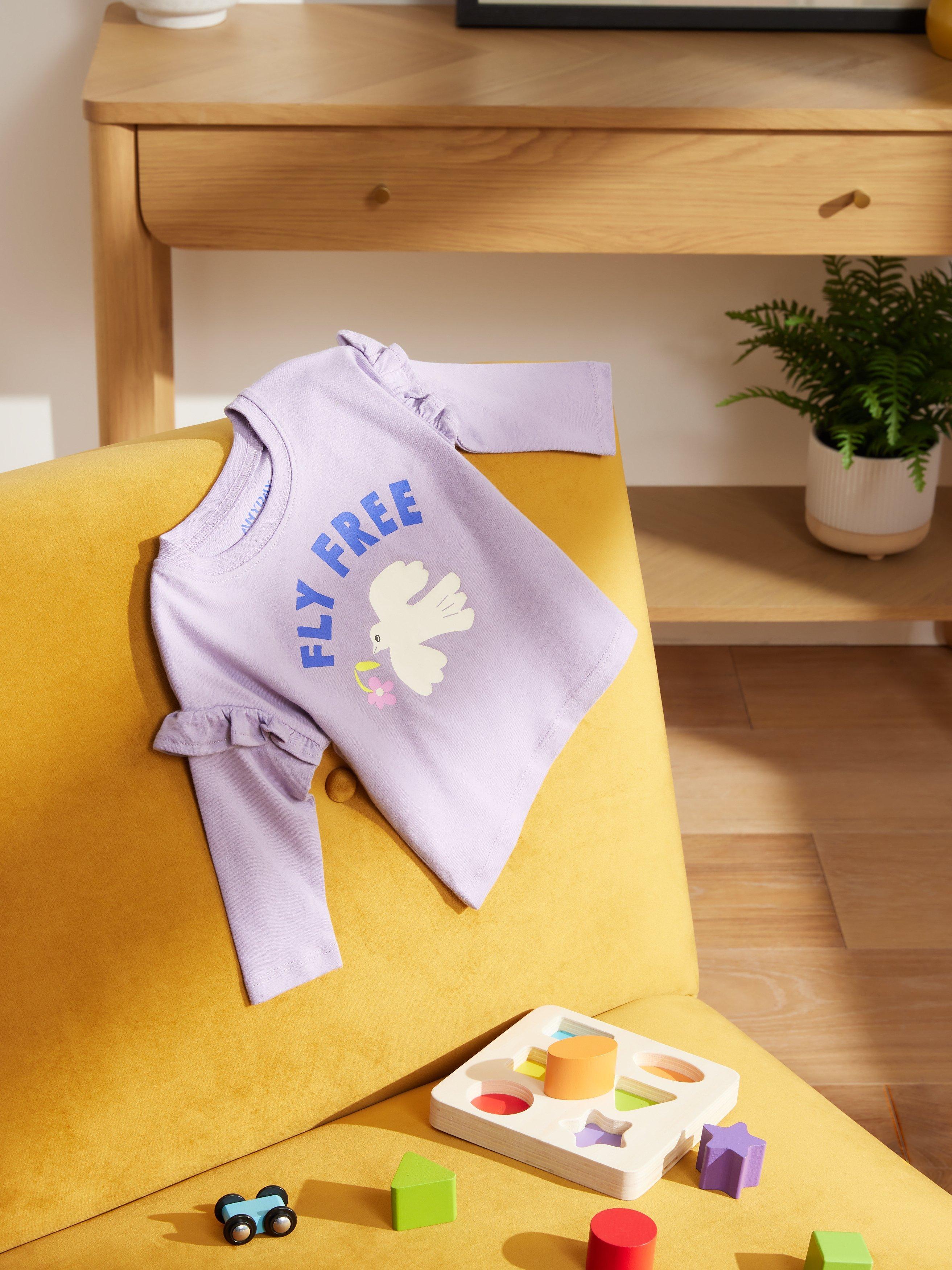 John Lewis ANYDAY Baby Fly Free Long Sleeve Top, Multi