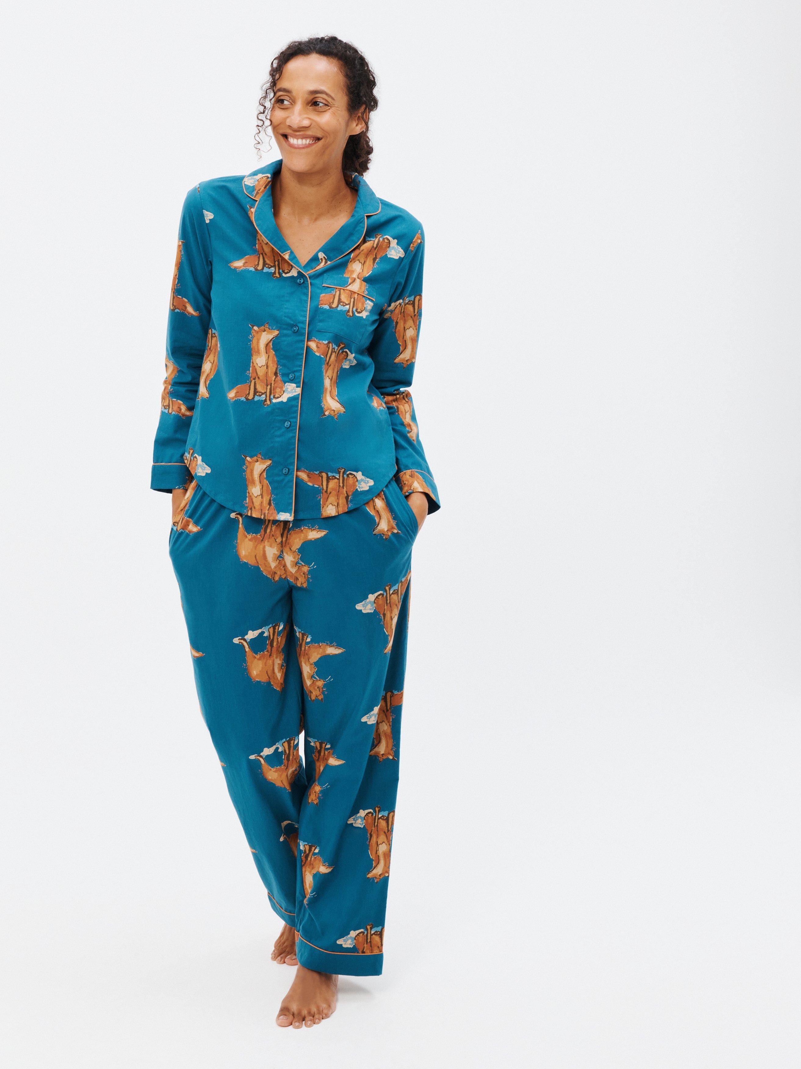 Their Nibs Foxes Pyjamas, Navy