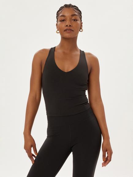 Girlfriend Collective Zoe Plain Tank Vest Top, Black
