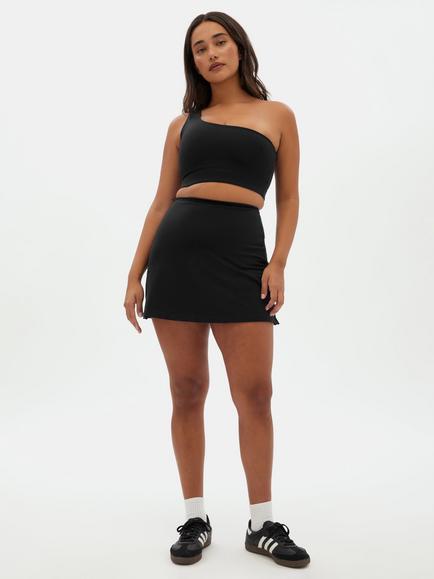 Girlfriend Collective Plain High Rise Skorts, Black