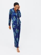 Their Nibs Peacock Feather Print Satin Pyjamas