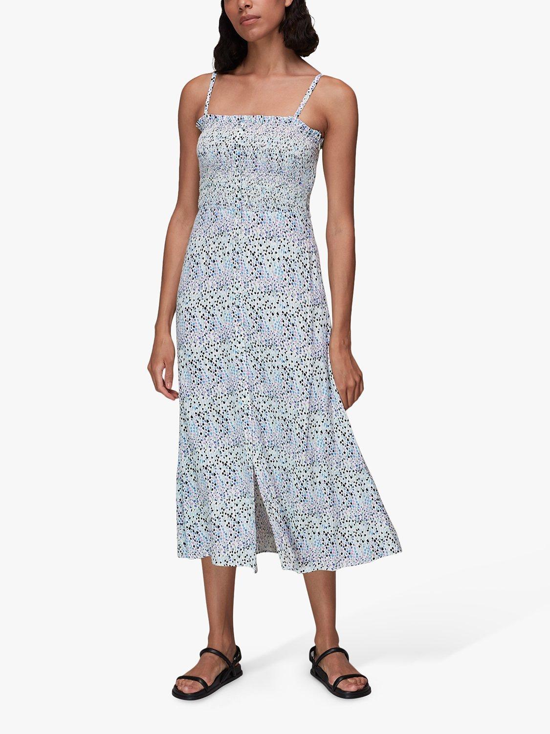 Whistles Tulip Meadow Spaghetti Strap Midi Dress, Multi