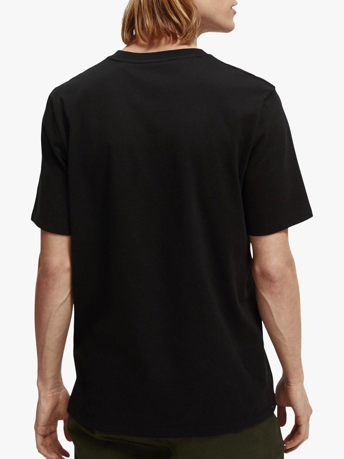 Product image 2 of 7, which shows Scotch & Soda Crew Neck Organic Cotton T-Shirt, 0008 - Black, XXL