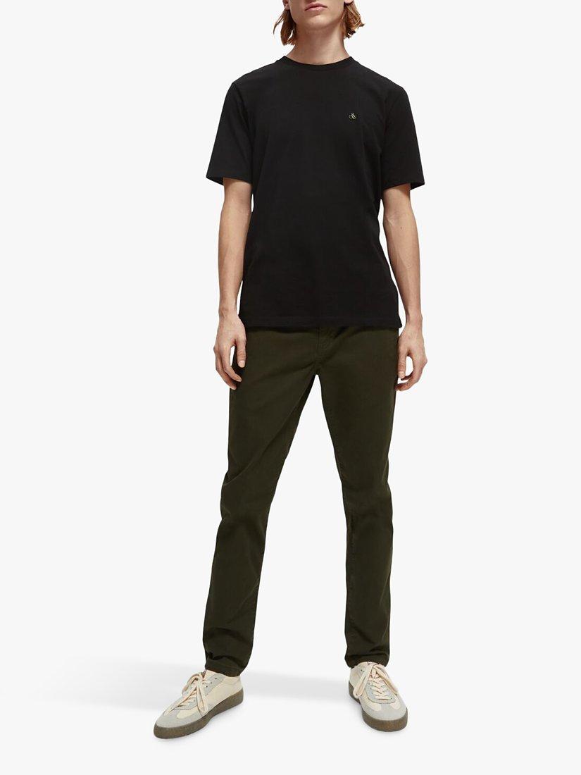 Product image 3 of 7, which shows Scotch & Soda Crew Neck Organic Cotton T-Shirt, 0008 - Black, XXL