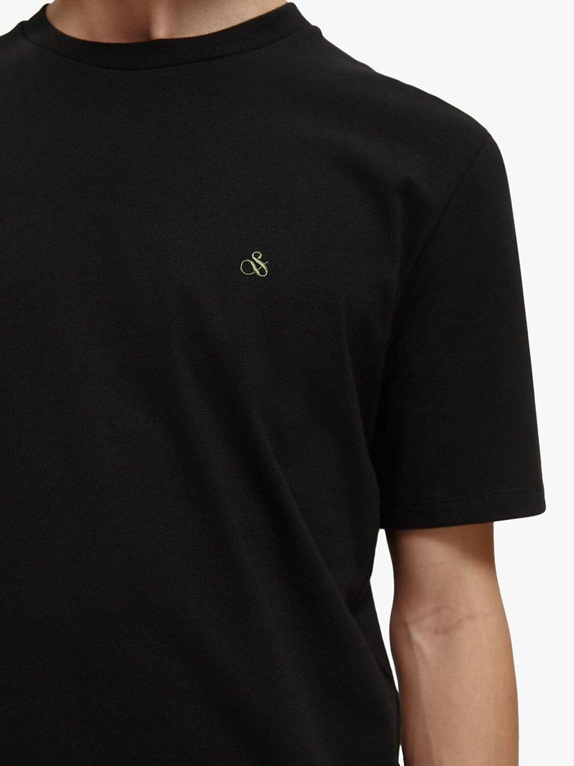 Product image 6 of 7, which shows Scotch & Soda Crew Neck Organic Cotton T-Shirt, 0008 - Black, XXL
