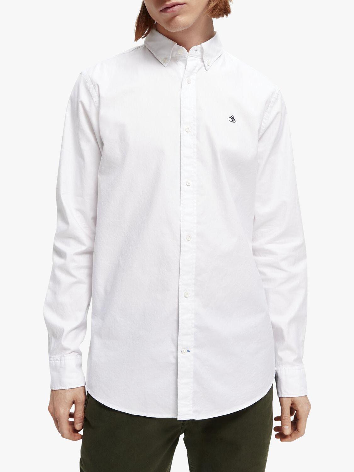 Product image 1 of 7, which shows Scotch & Soda Oxford Regular Fit Shirt, 0006 - White, M