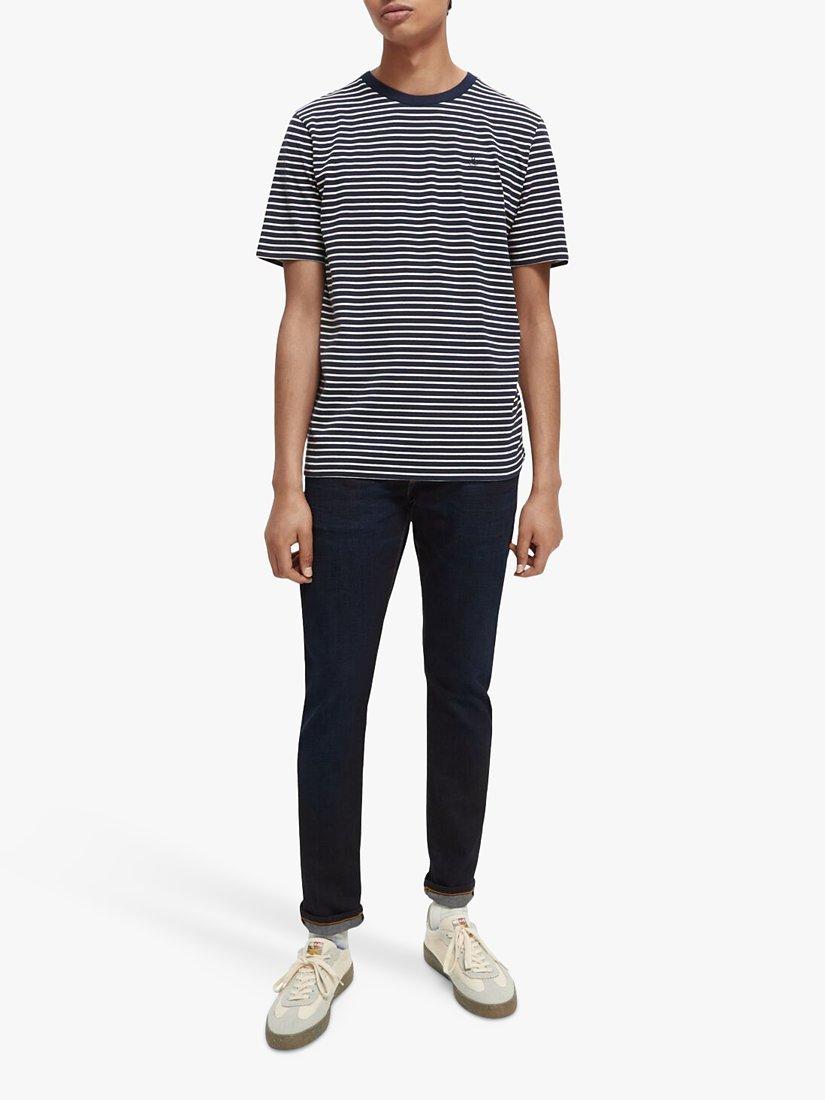 Scotch & Soda Cotton Jersey Striped T-Shirt, 0217 - Combo A