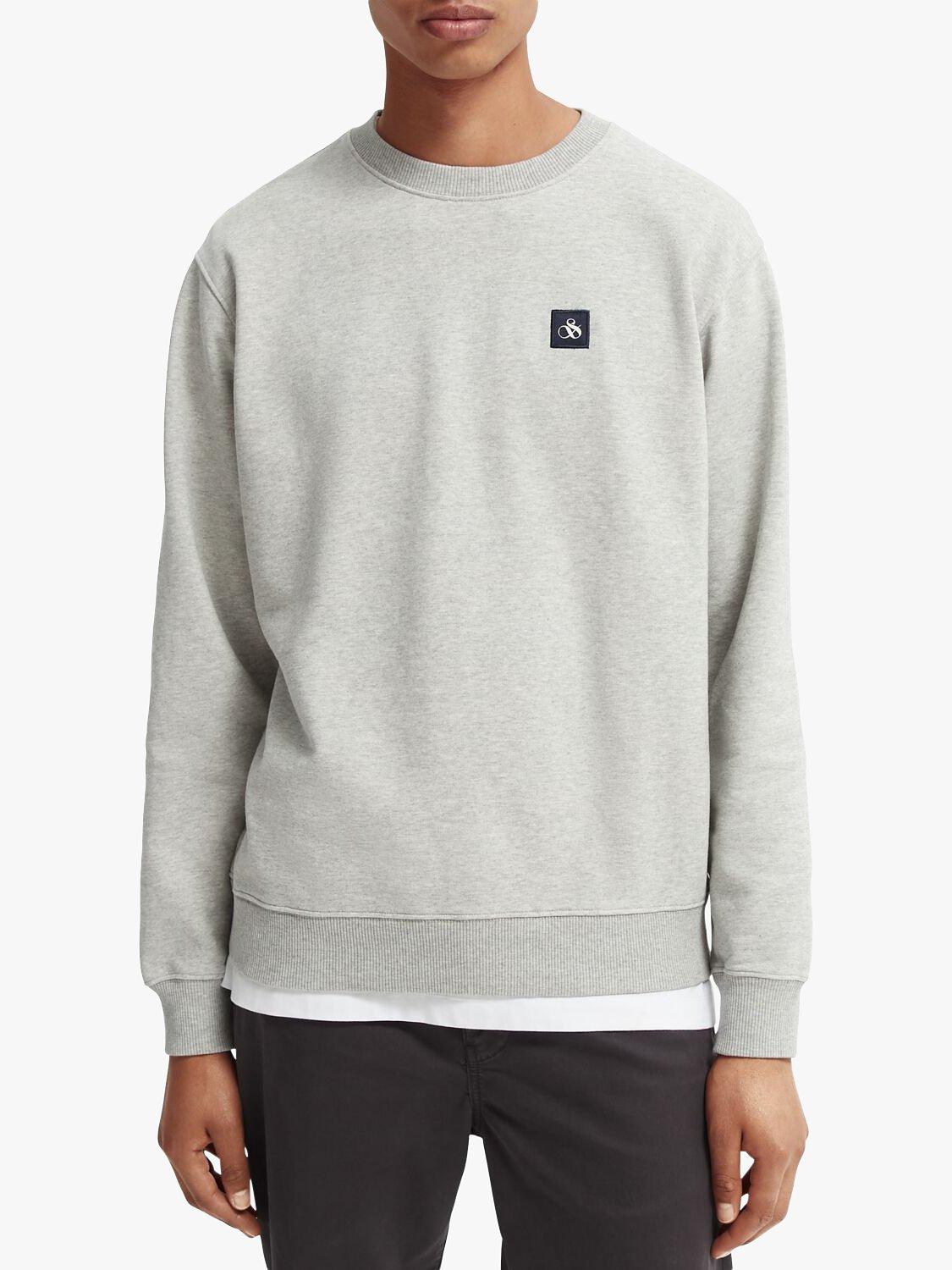 Scotch & Soda Felpa Logo Sweatshirt, 0606 - Grey Melange