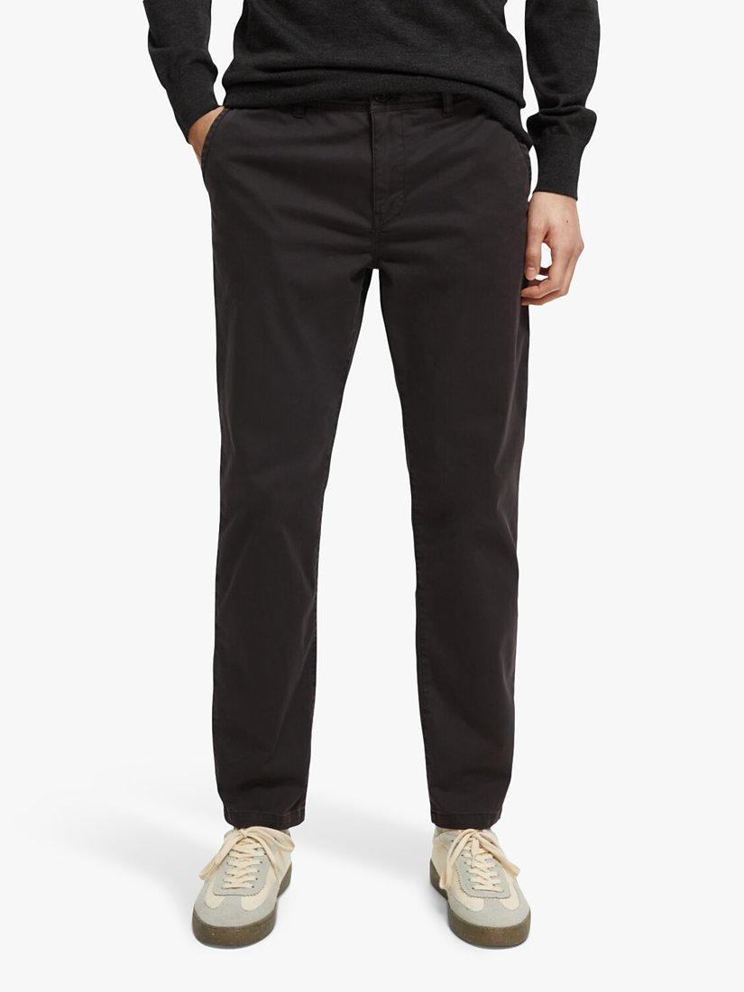 Product image 1 of 7, which shows Scotch & Soda Stuart Organic Cotton Blend Chinos, 4524 - Anthracite, W32/L34