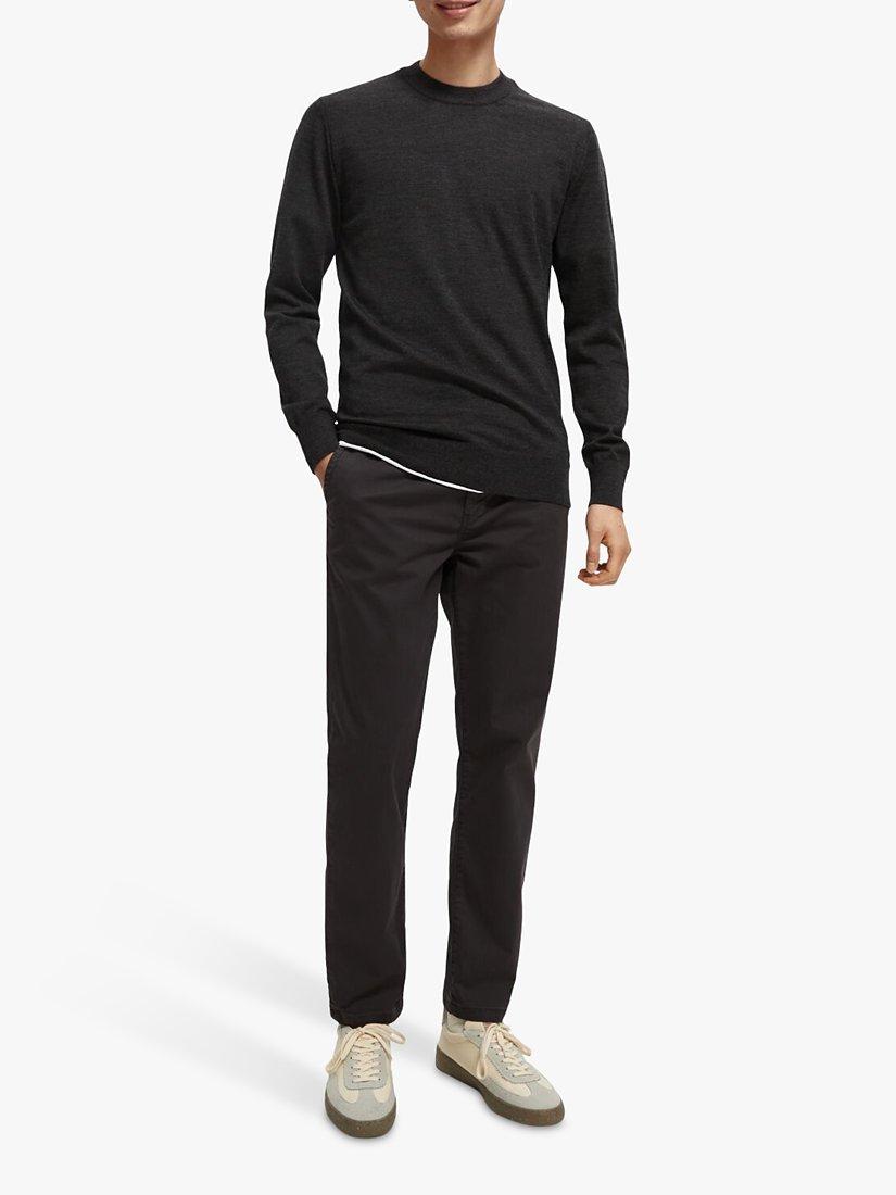 Product image 3 of 7, which shows Scotch & Soda Stuart Organic Cotton Blend Chinos, 4524 - Anthracite, W32/L34