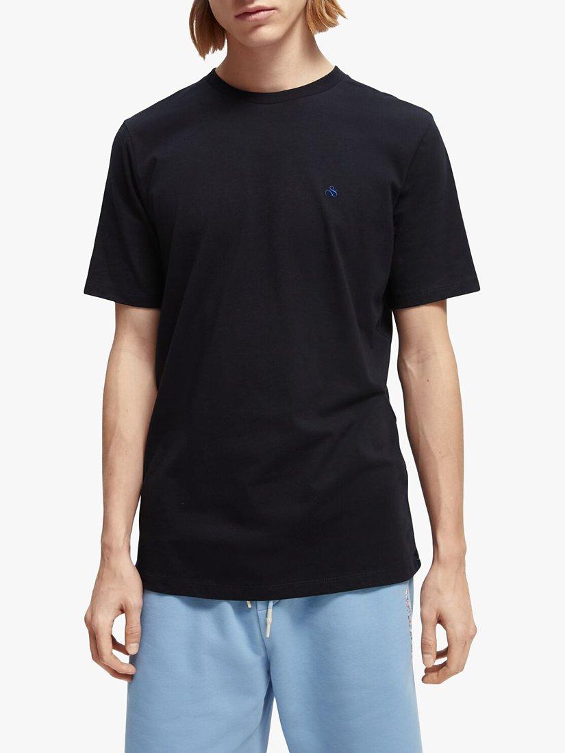 Scotch & Soda Crew Neck Organic Cotton T-Shirt, 0002 - Night, S