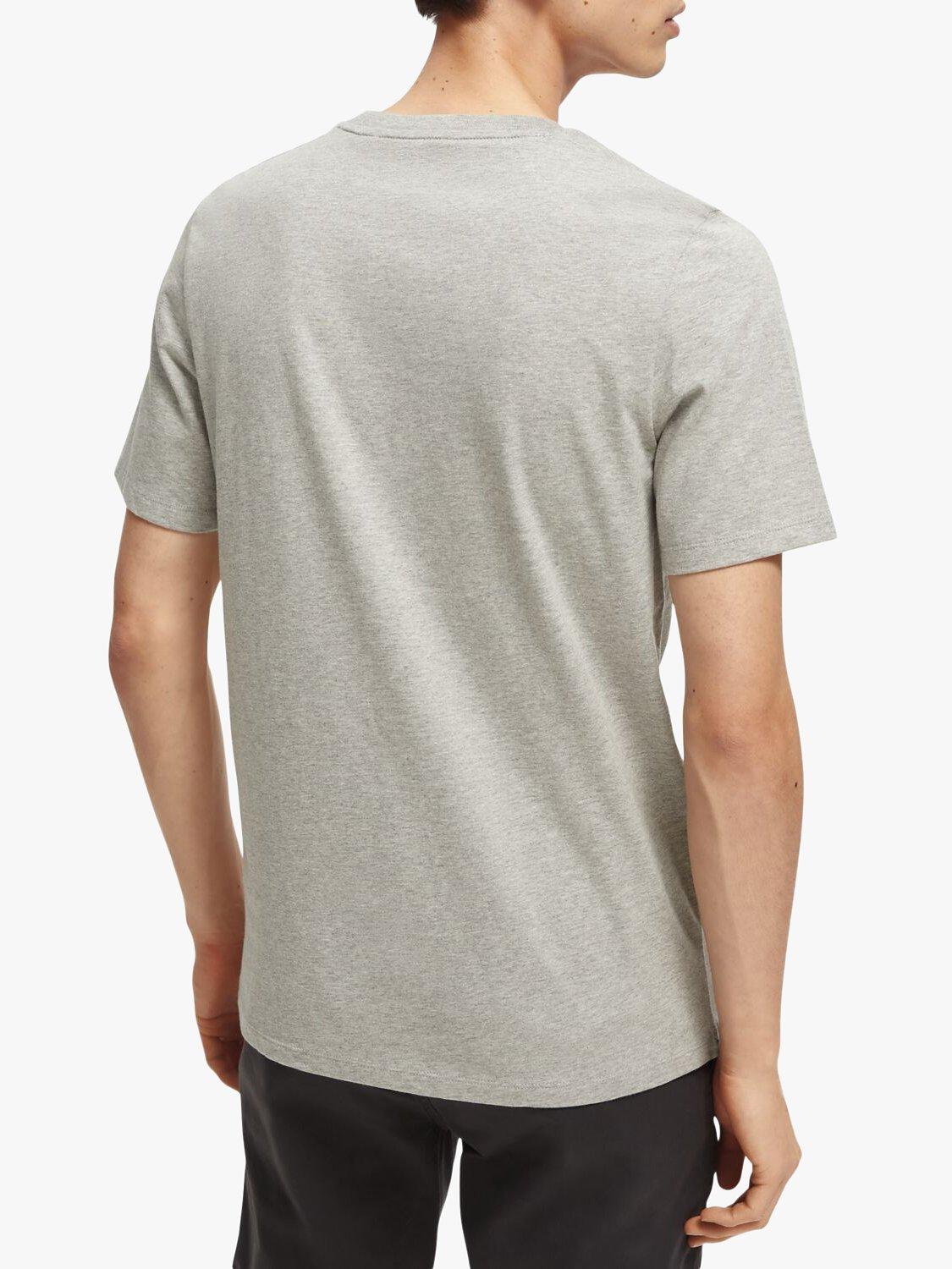 Product image 2 of 6, which shows Scotch & Soda Crew Neck Organic Cotton T-Shirt, 0606 - Grey Melange, S