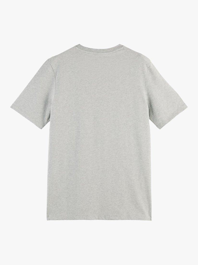 Product image 5 of 6, which shows Scotch & Soda Crew Neck Organic Cotton T-Shirt, 0606 - Grey Melange, S