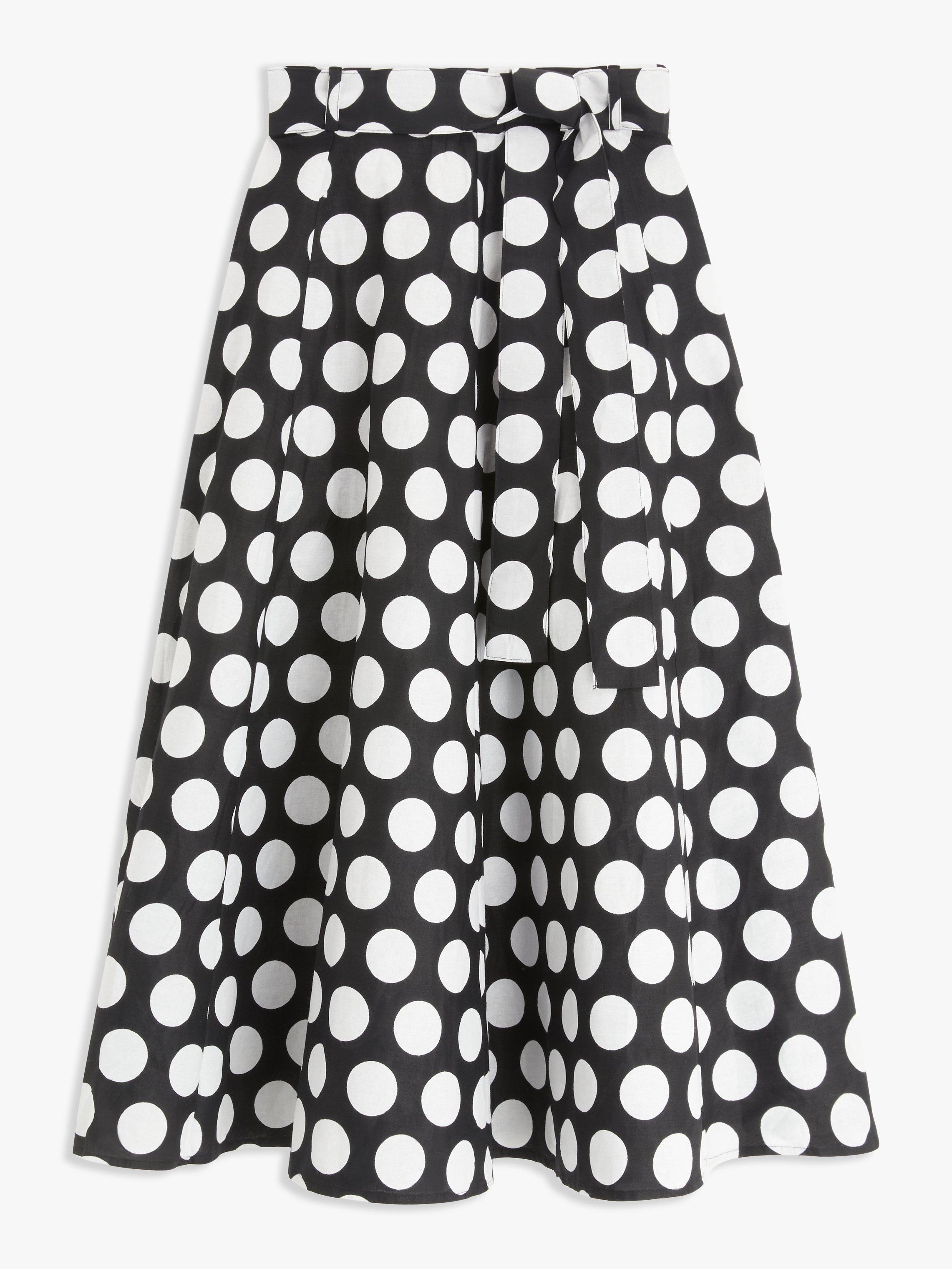 Kemi Telford Panel Spot Skirt, Black/White