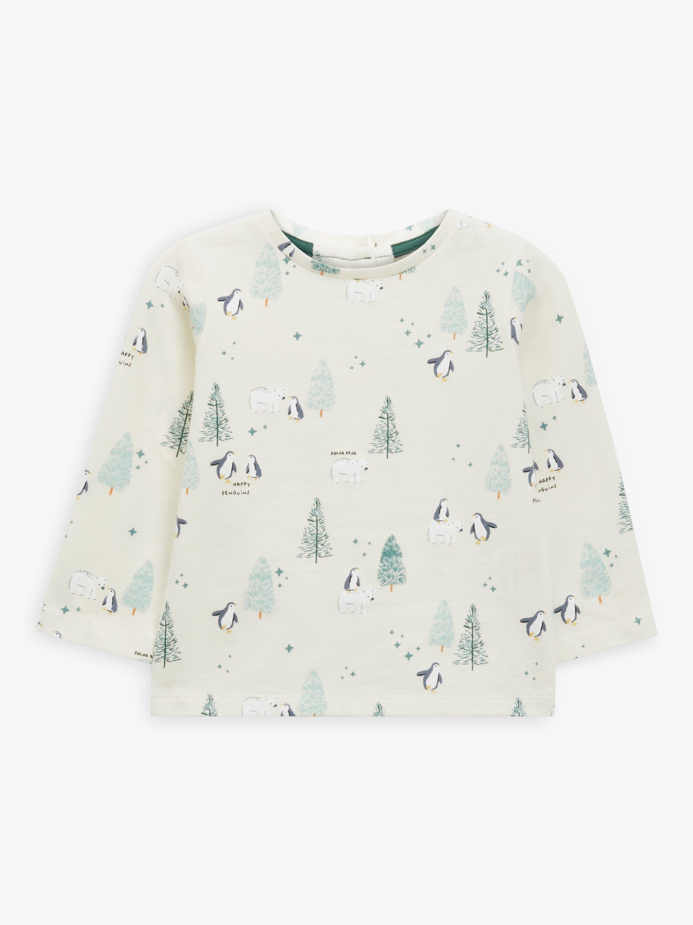 John Lewis Baby Penguins & Polar Bears Jersey Top, Neutral