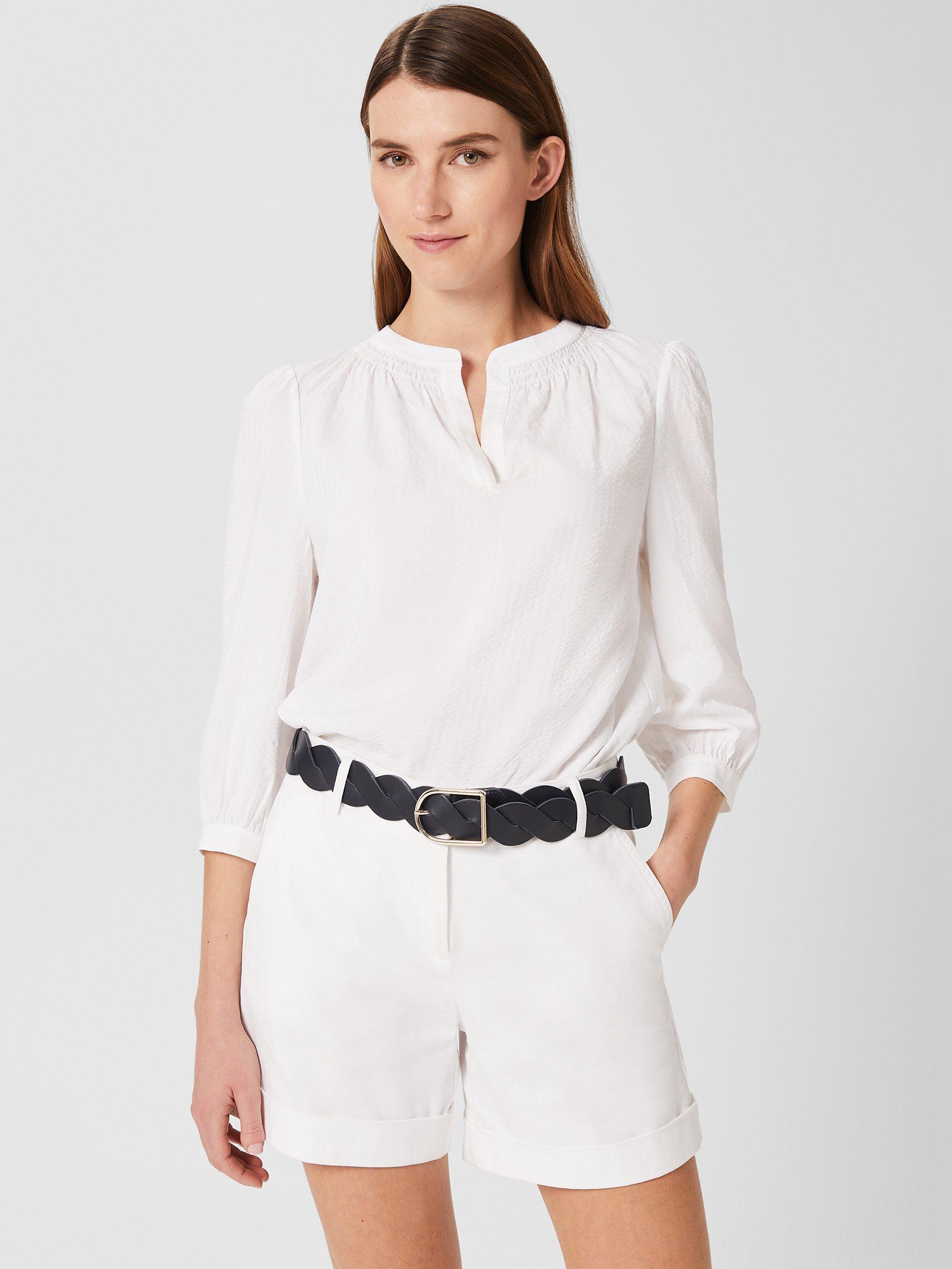 Hobbs Alana Seersucker Top, White