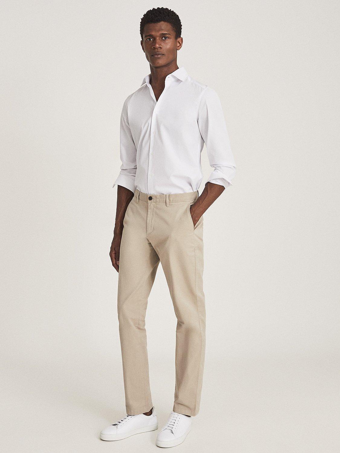 Product image 6 of 6, which shows Reiss Pitch Chino Trousers, Stone, 30R