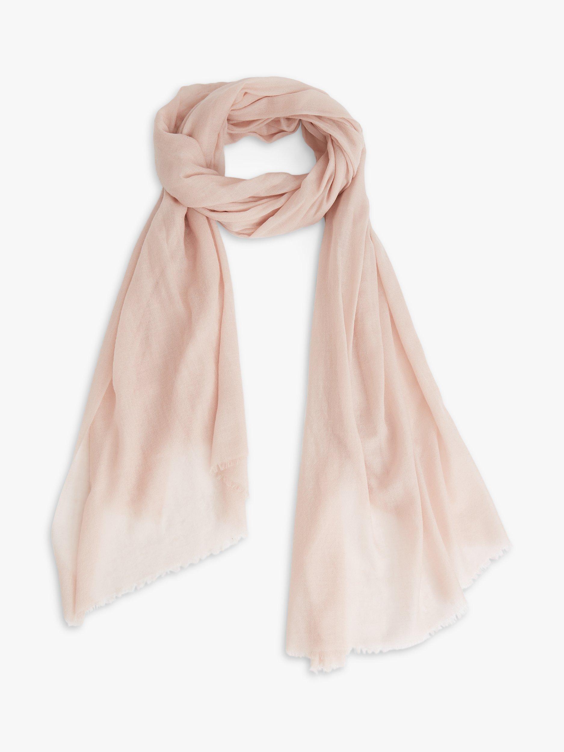 Product image 1 of 4, which shows Reiss Heidi Wool and Cashmere Scarf, Blush, One Size