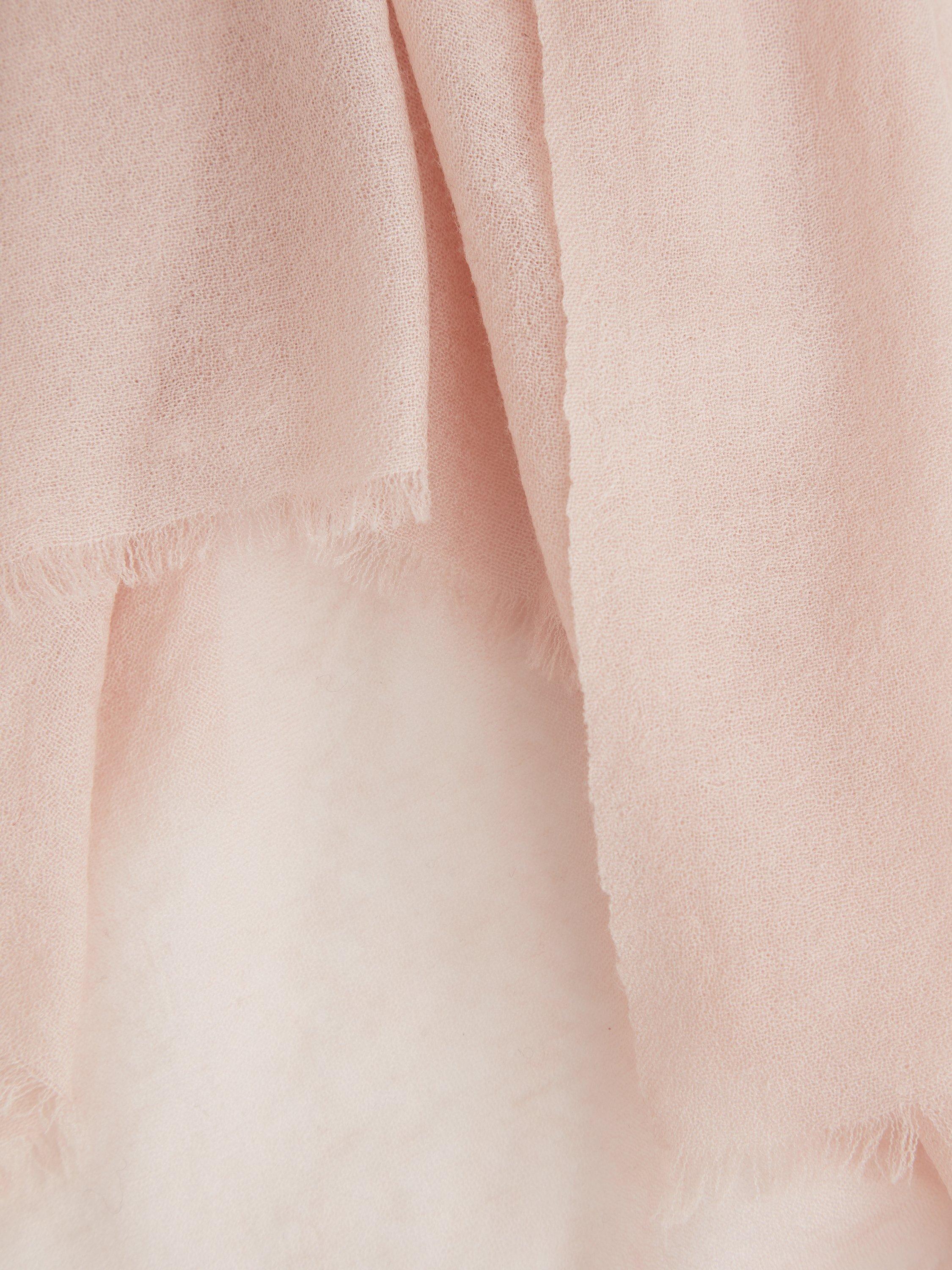Product image 4 of 4, which shows Reiss Heidi Wool and Cashmere Scarf, Blush, One Size