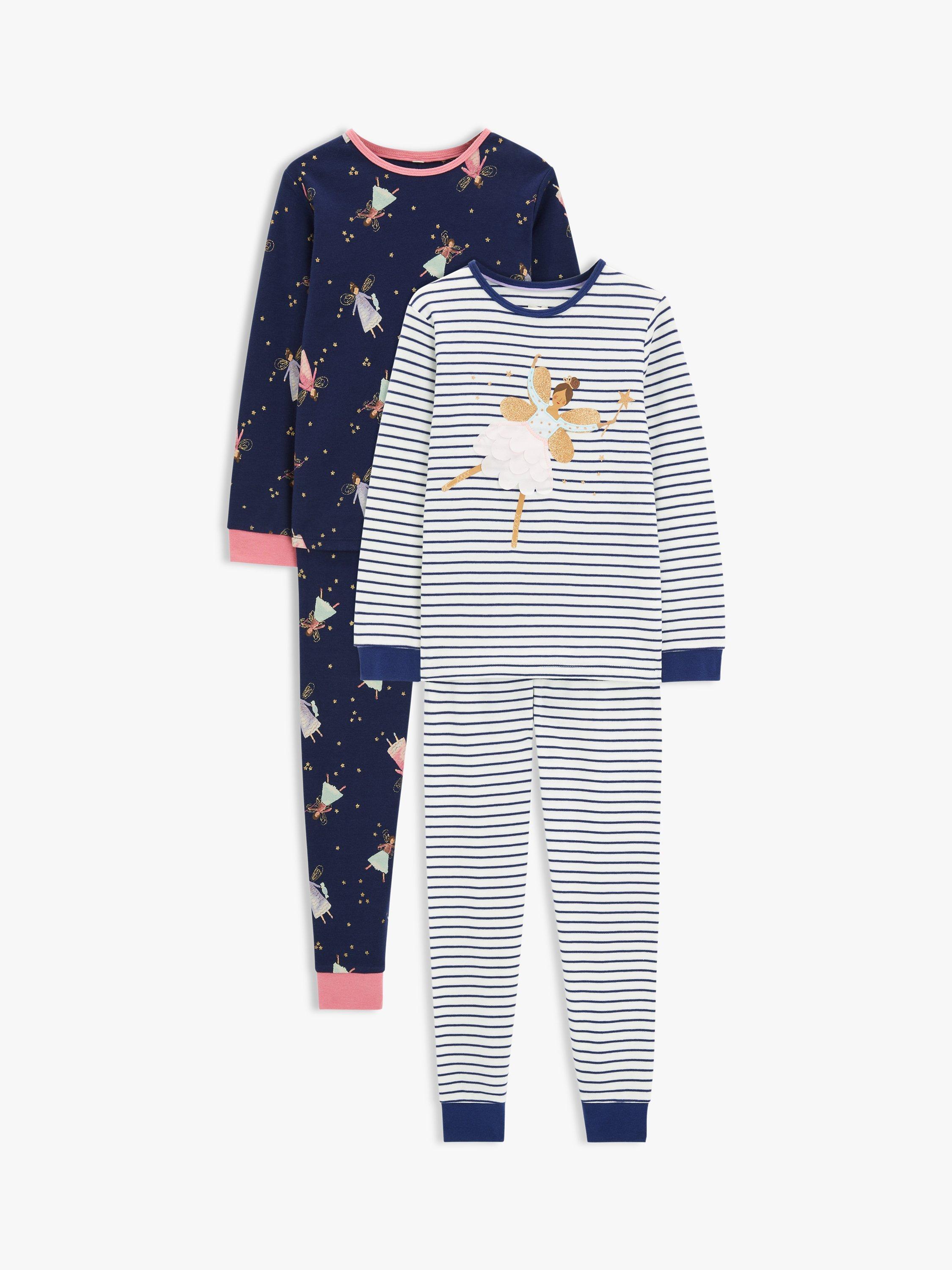 John Lewis Kids' Fairy Print Pyjamas, Pack of 2, Blue/Multi
