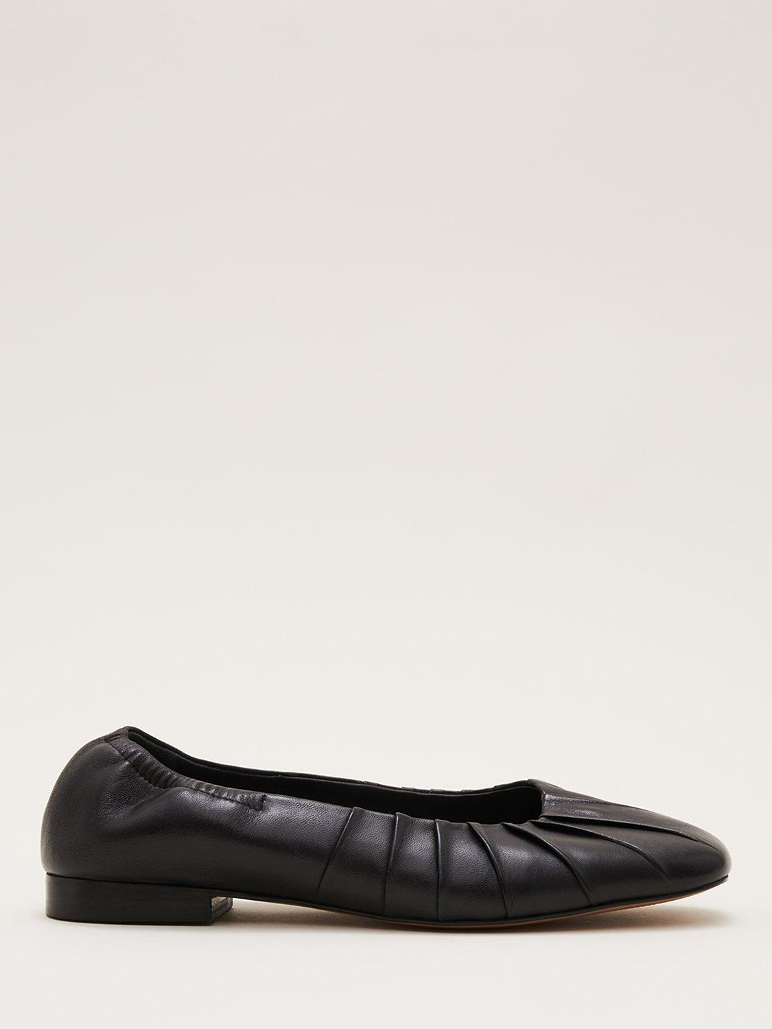 Phase Eight Leather Elasticated Pumps, Black