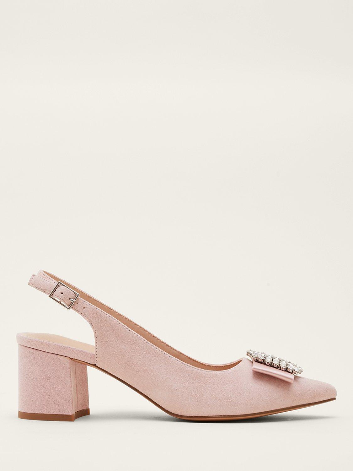 Phase Eight Embellished Toe Block Heel Slingback, Antique Rose