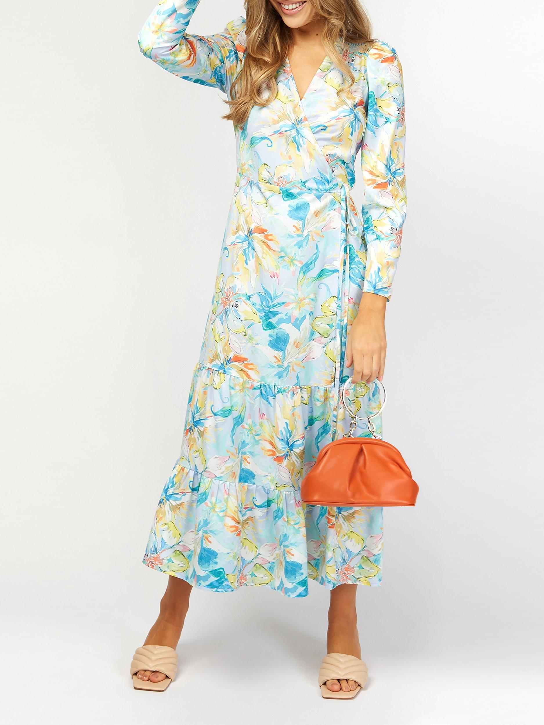 Little Mistress Floral Print Wrap Maxi Dress, Multi