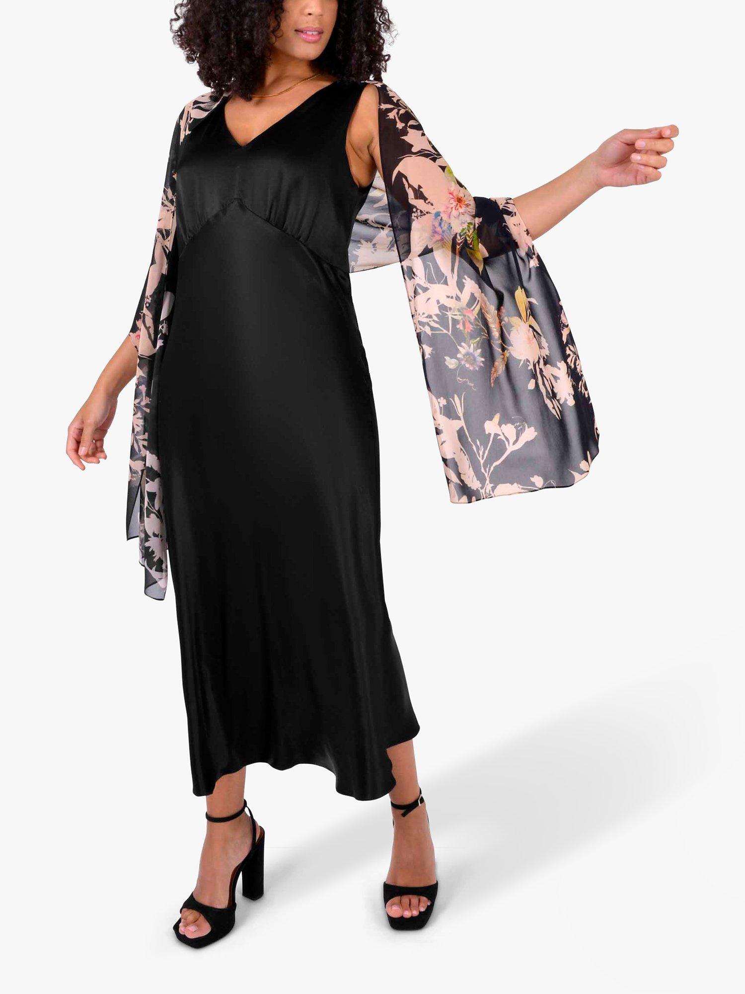 Live Unlimited Satin Bias Cut Midi Dress, Black