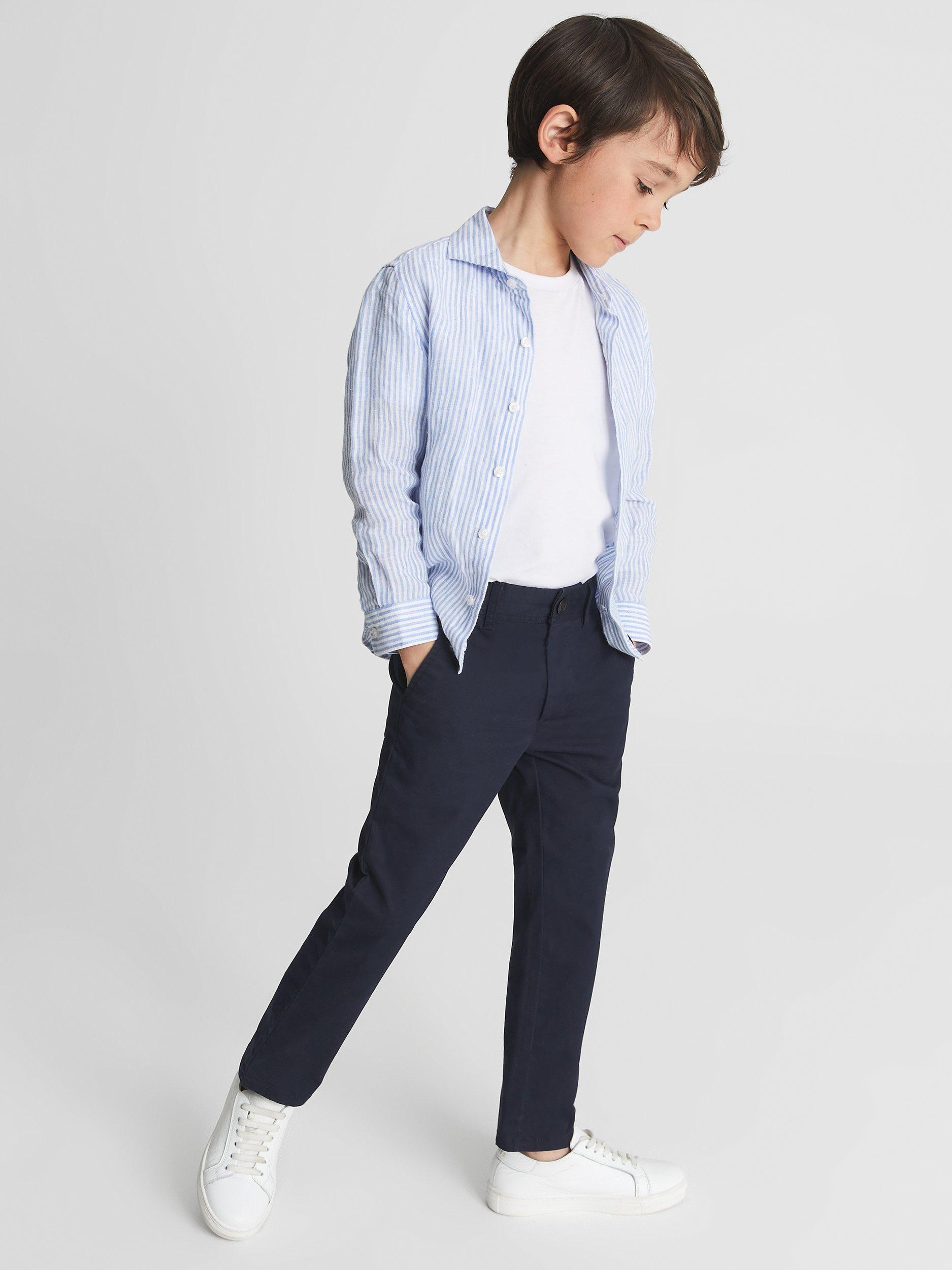 Reiss Kids' Pitch Slim Fit Chino Trousers, Navy, 4-5 years