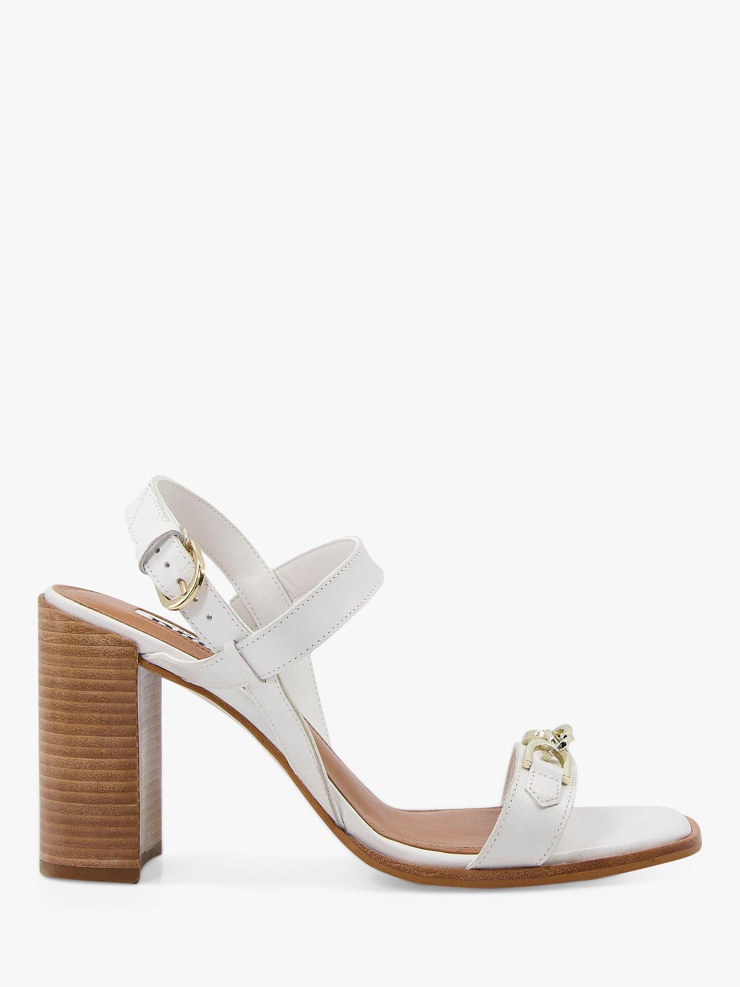 Dune Junior Leather Block Heel Sandals
