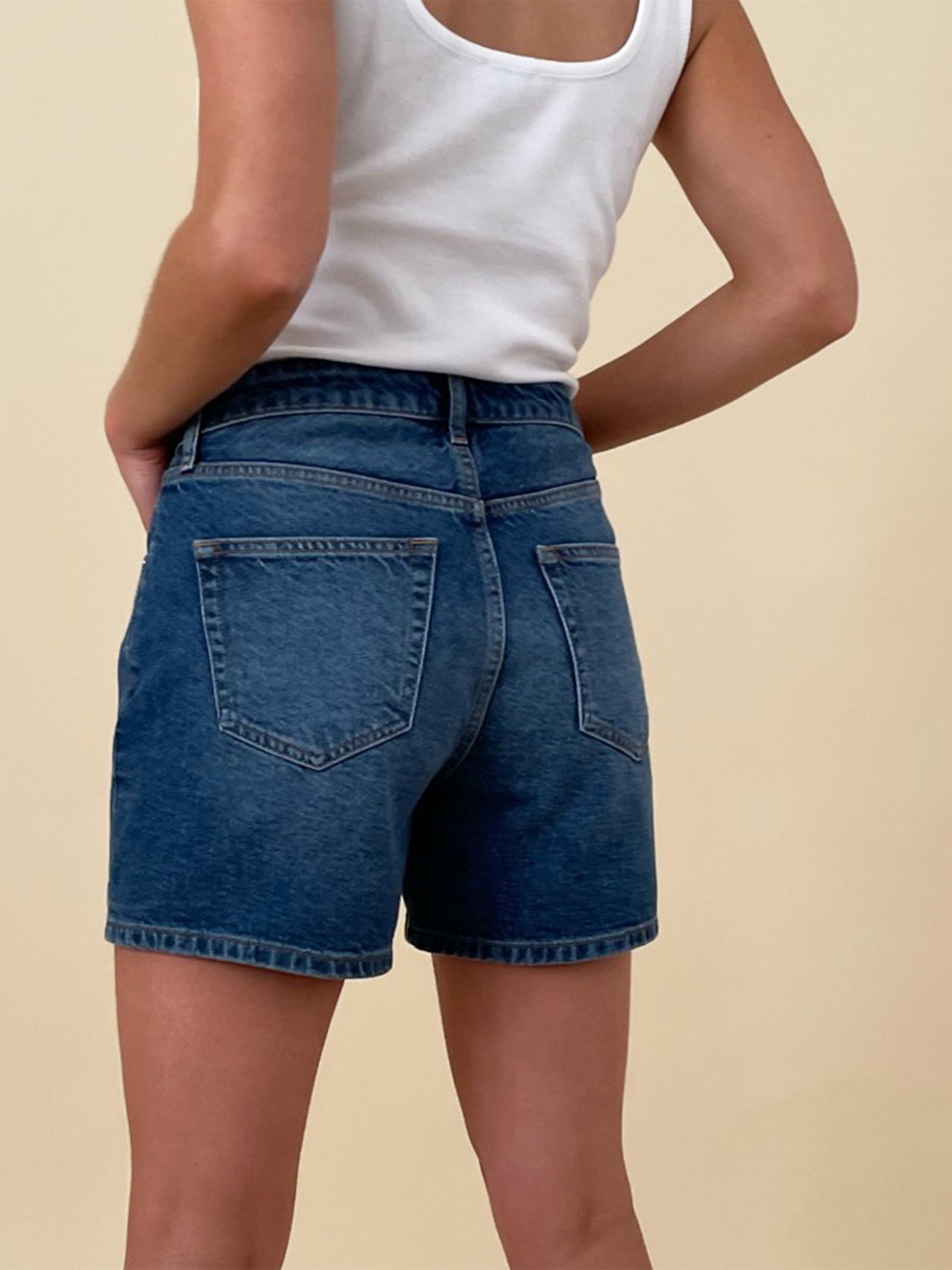 Product image 2 of 5, which shows Albaray Denim Shorts, Indigo Dark Wash, 8
