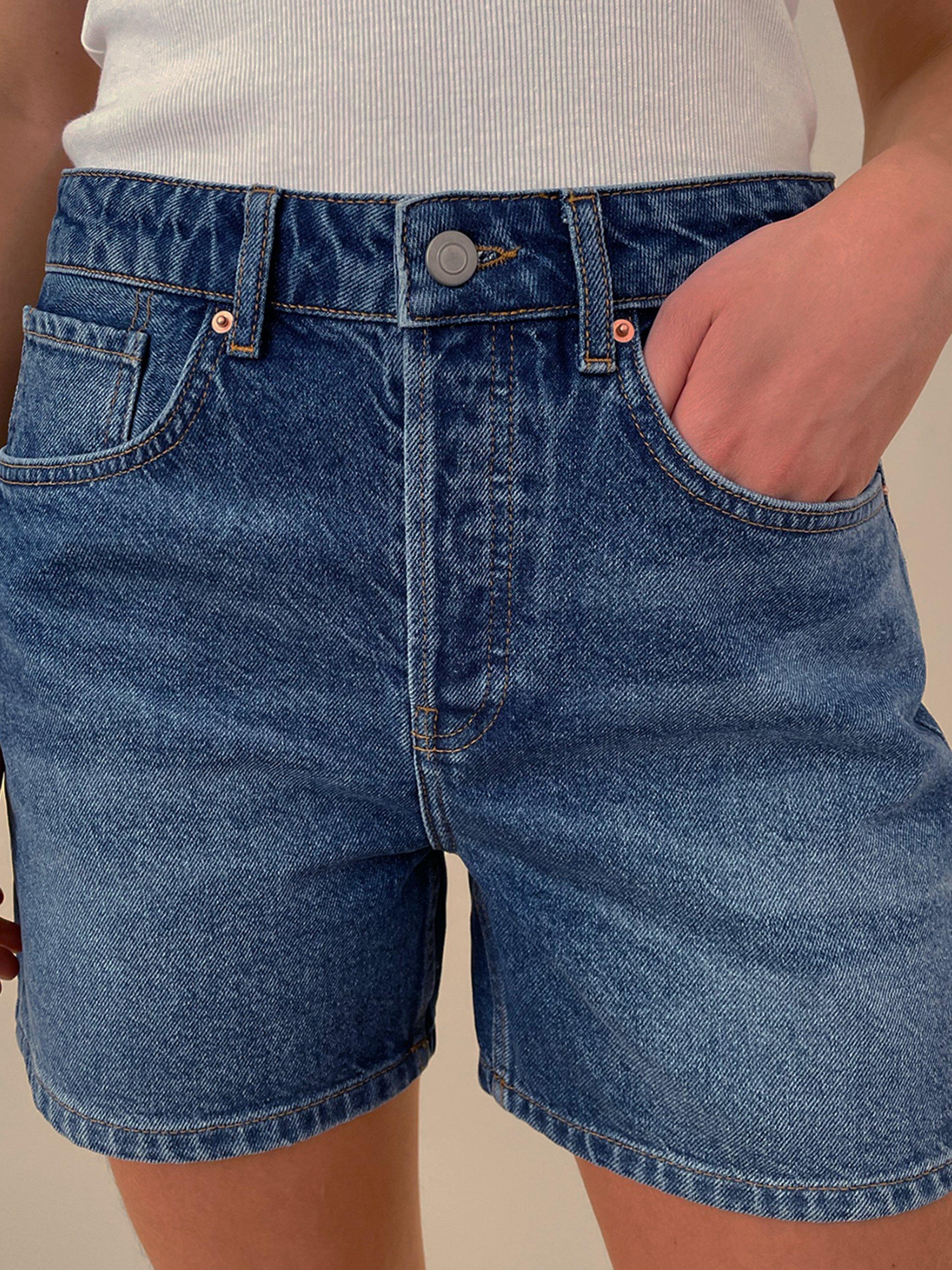 Product image 3 of 5, which shows Albaray Denim Shorts, Indigo Dark Wash, 8